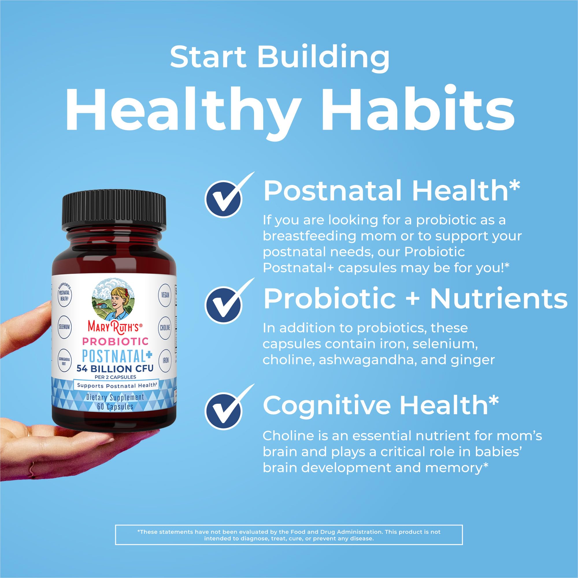 MaryRuth Organics Postnatal Probiotics for Breastfeeding Women | Nursing Probiotic Capsules with Vitamins | Minerals & Antioxidants | 54 Billion CFU | Non-GMO | Vegan | 30 Servings MARYRUTH'S buy supplements canada