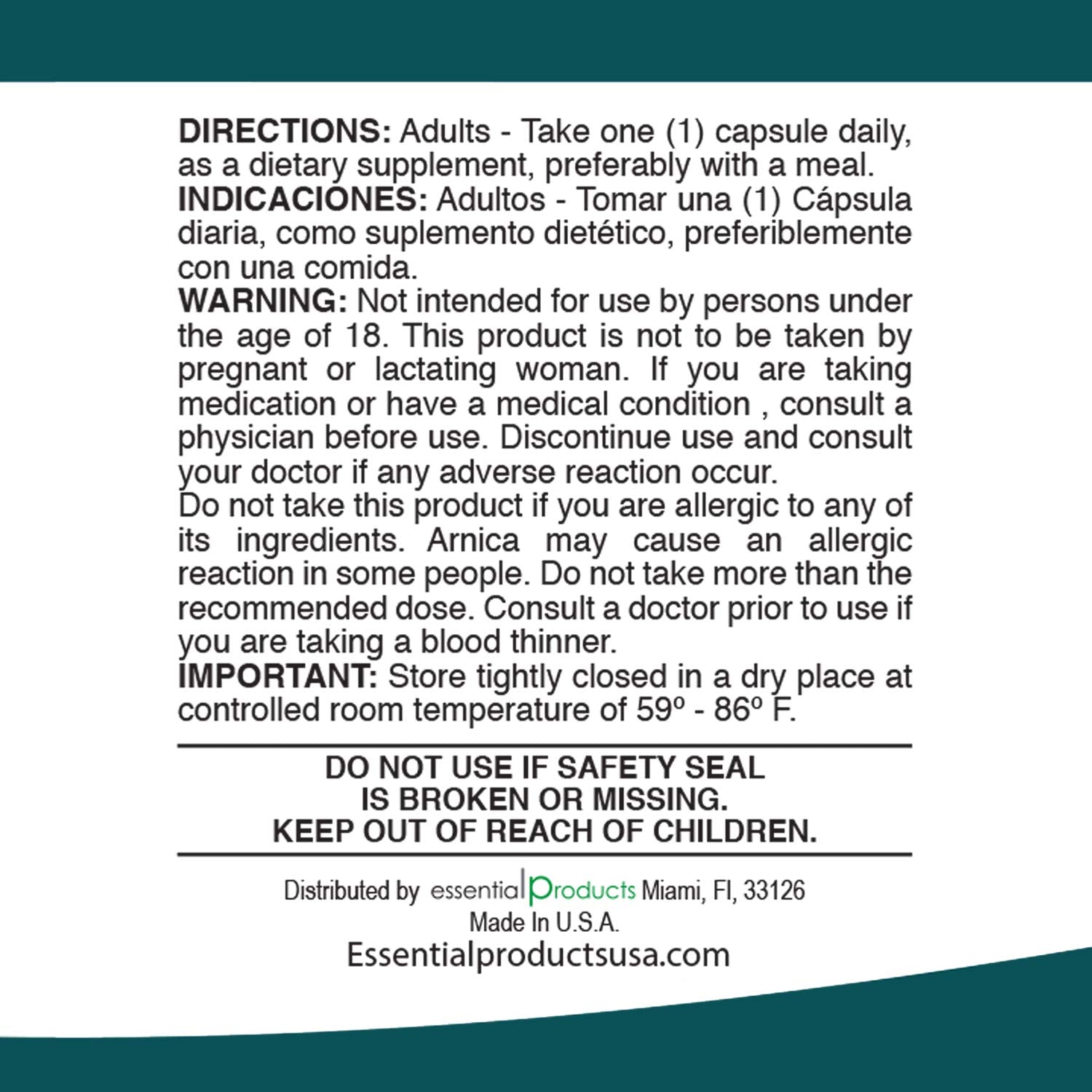ELP ESSENTIAL Arnica Montana Capsules 100 Capsules ELP ESSENTIAL buy supplements canada