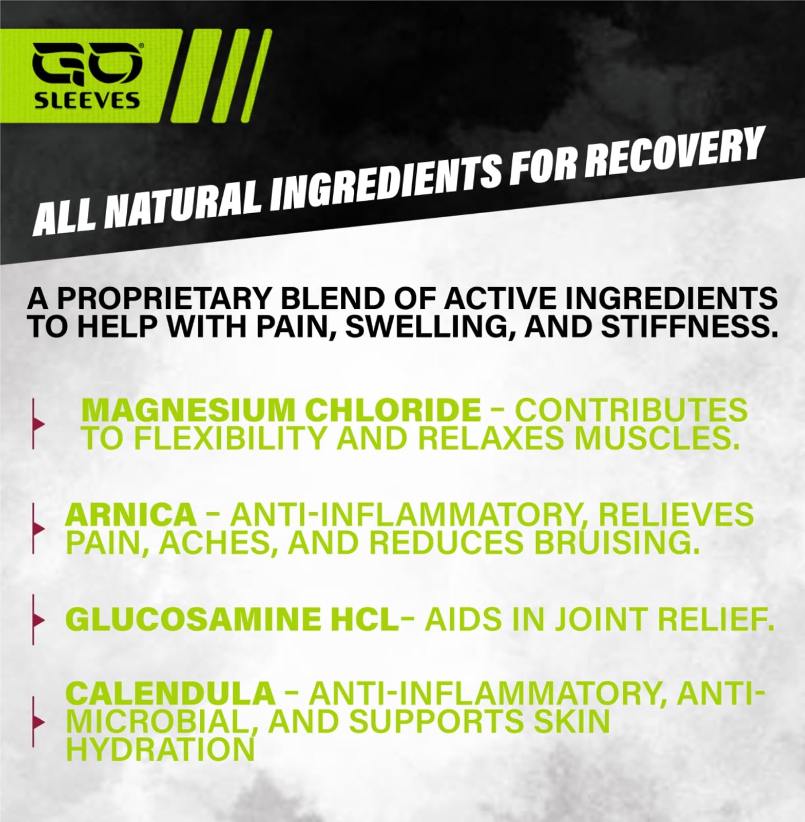 Go Sleeves Sports Recovery Cream - Concentrated Muscle and Joint Recovery Lotion – Magnesium Chloride Cream with Arnica for Muscle Pain and Stiffness from Running, Exercise, Backache – 2 Ounces GO SLEEVES buy supplements canada