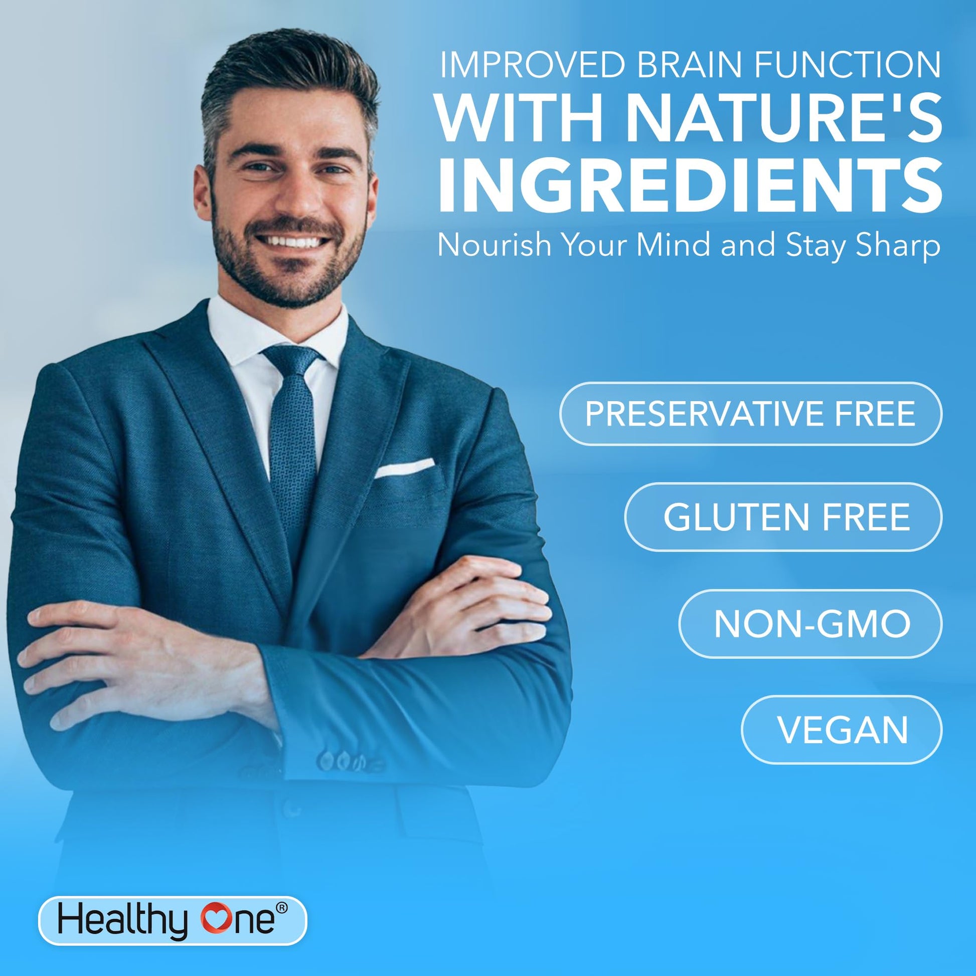 Healthy Mind - Safe for Teens - Brain Fog - Cognitive Function - Concentration - Focus - Neural Optimization - Mood - Ginkgo Biloba - Ginseng - Rhodiola - Bacopa - Gotu Kola - Green Tea - 60 Count Healthy One buy supplements canada