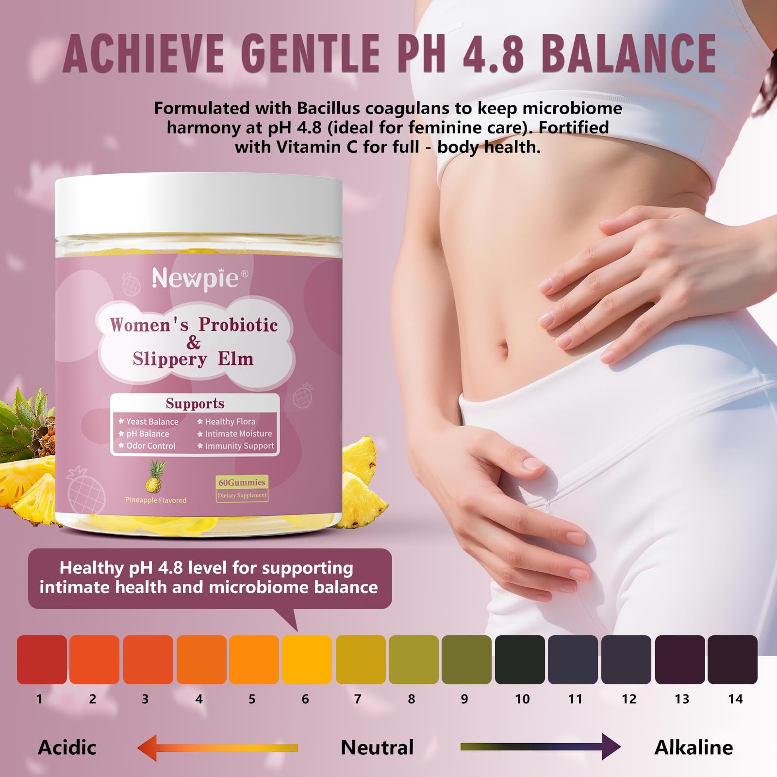 Blltzzz Her Juicy Women's Probiotic Gummies | Pineapple Flavor | Contains Slippery Elm and Probiotic Blend to Support Women's Intimate pH Balance, Gut Wellness and Overall Well-Being | 60 Gummies (2) Blltzzz buy supplements canada