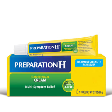 Preparation H Hemorrhoid Symptom Treatment Cream (0.9 Ounce Tube), Maximum Strength Multi-Symptom Pain Relief with Aloe Preparation H buy supplements canada