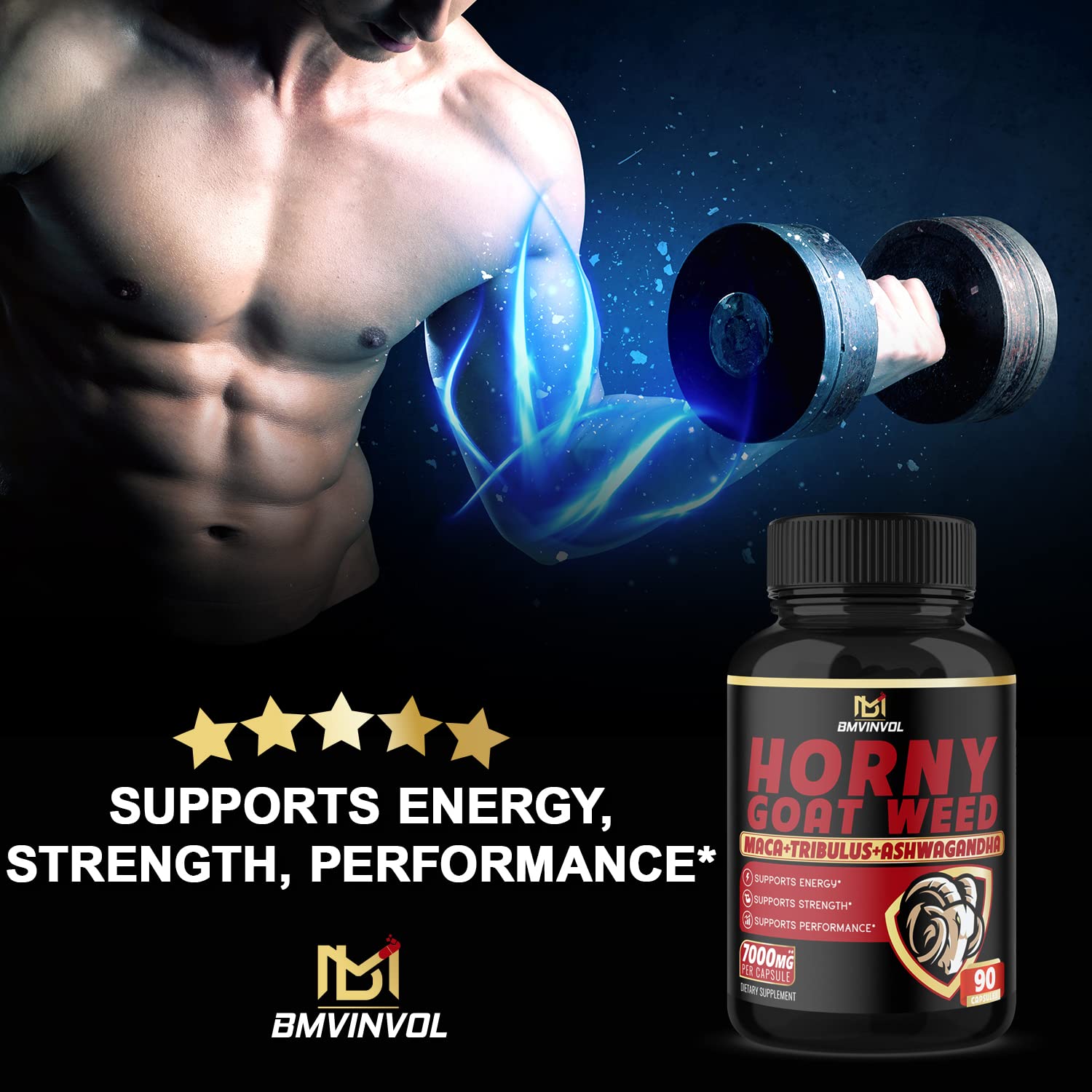 BMVINVOL Horny Goat Weed Capsules - 7000mg Herbal Equivalent BMVINVOL buy supplements canada