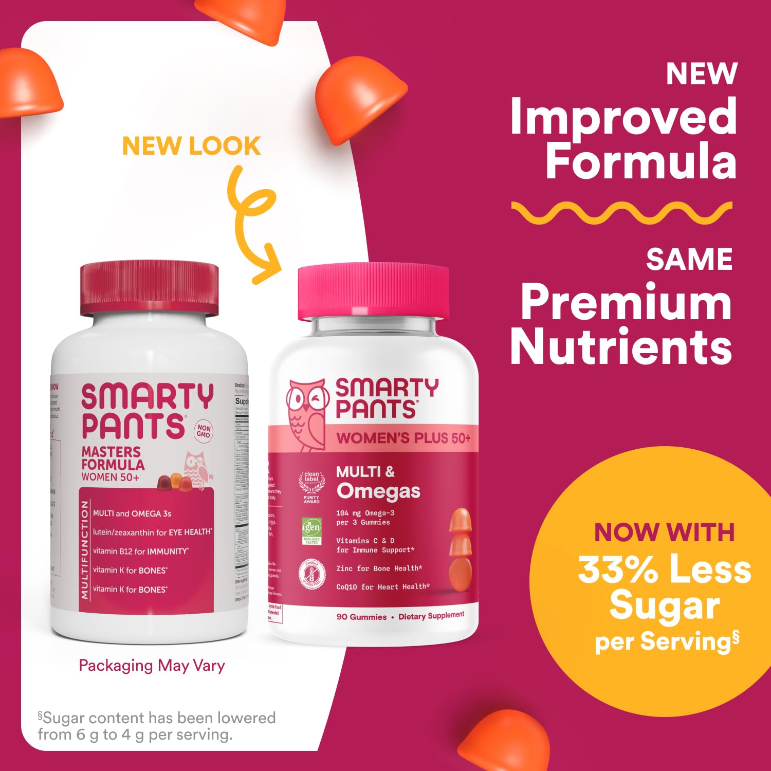 SmartyPants Multivitamin Gummy for Women 50 and Over - Improved Formula: Omega 3 (DHA/EPA), Methylfolate, CoQ10, Vitamin D3, C SmartyPants buy supplements canada