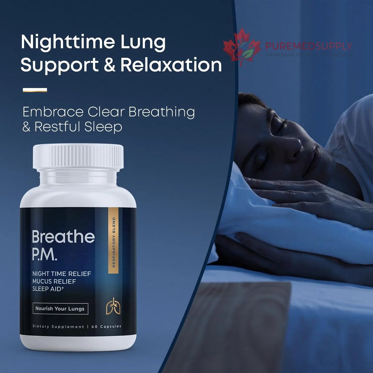 BREATHE & BREATHE PM Bundle - 60 Caps & 1 fl.oz. Mullein Drops for Lungs & Airways: Peppermint, Thyme, & Mullein Leaf Extract for Lungs Detox for Smokers - Clear Mucus & Breathe - GMO-Free & USA-Made Herbal Tea Therapy buy supplements canada