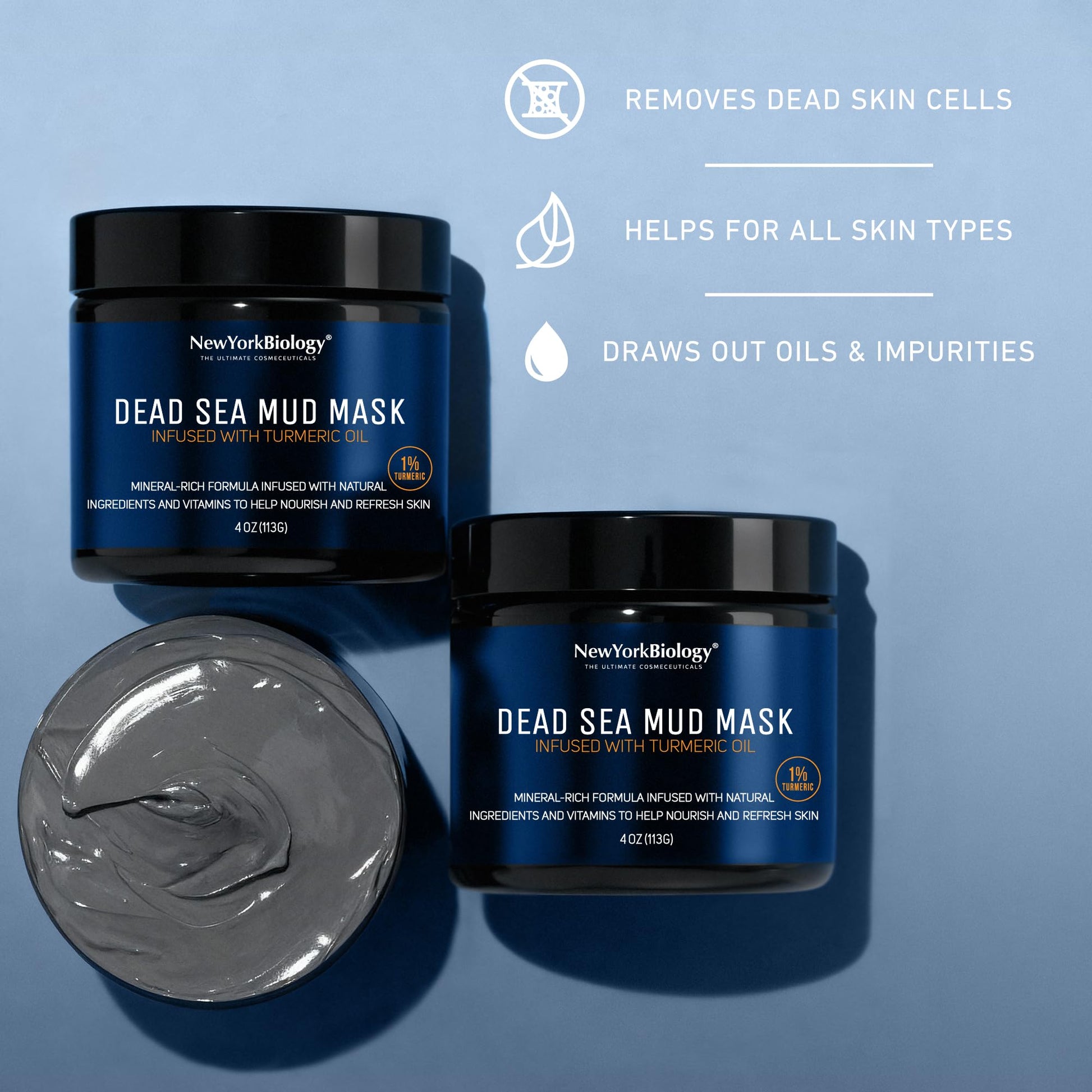 New York Biology Dead Sea Mud Mask for Face and Body | with Turmeric Oil | Spa Quality Pore Refiner for Oily Skin | Natural Skincare for Women & Men NEW YORK BIOLOGY THE ULTIMATE COSMECEUTICALS buy supplements canada