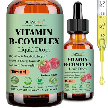Vitamin B Complex Liquid Drops for Women Men & Kids, 15-in-1 VIT B Complex with Vitamin C B12 B6 B1 Niacin Folate Magnesium JUIWEFKK buy supplements canada