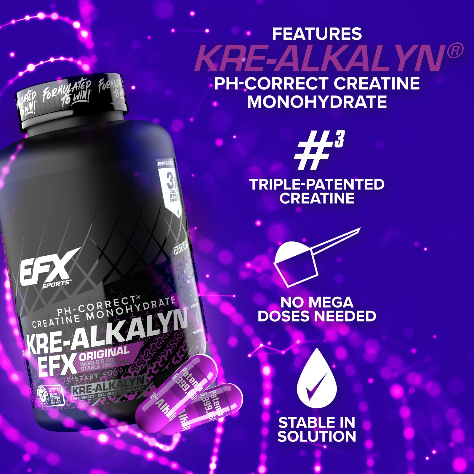 EFX Sports Kre-Alkalyn EFX | pH Correct Creatine Monohydrate Pill Supplement | Strength, Muscle Growth & Performance | 120 Servings, 240 Capsules EFX Sports buy supplements canada