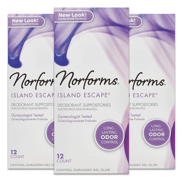 Norforms Feminine Deodorant Suppositories, Long Lasting Odor Control, Island Escape Scent, 12 Count Norforms buy supplements canada