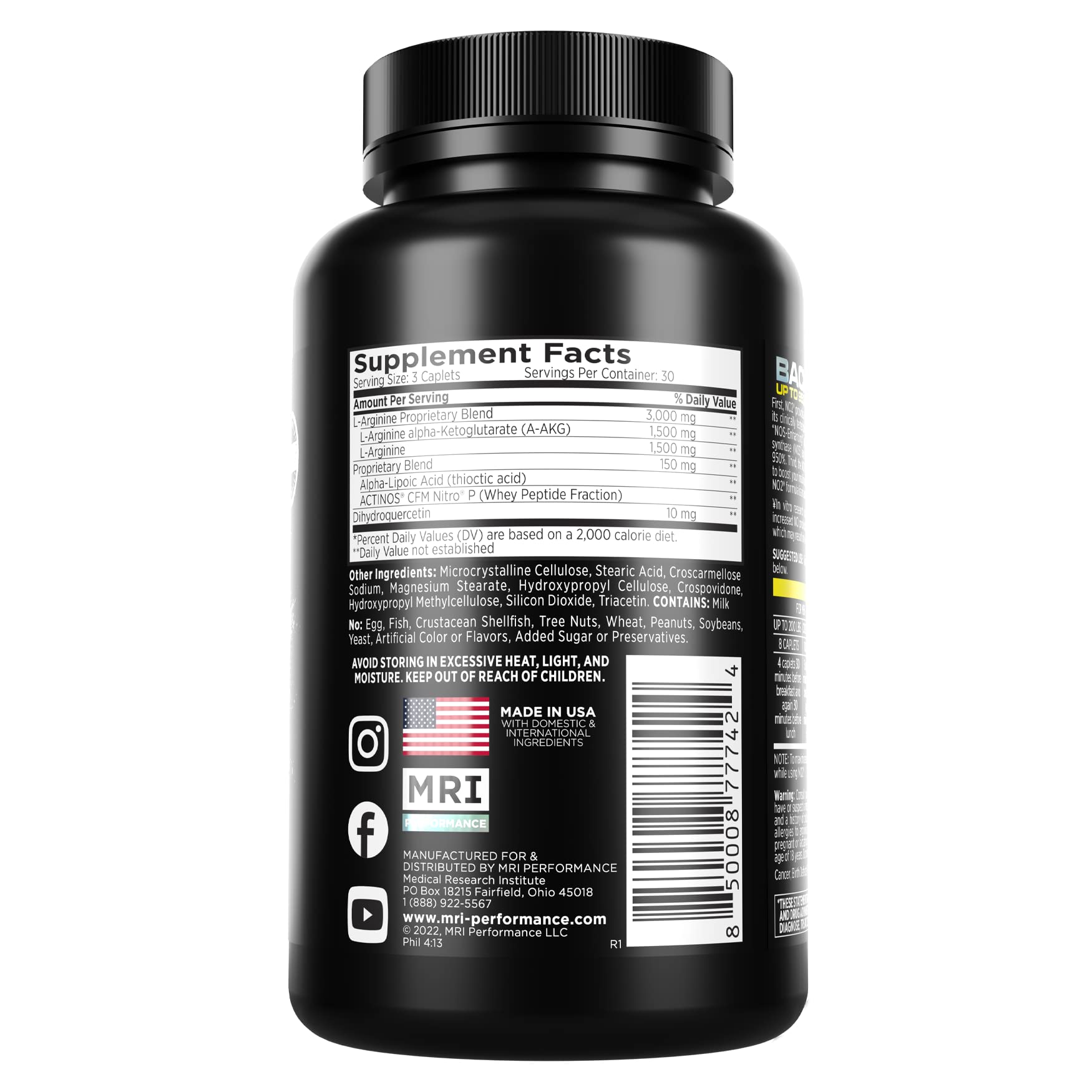 MRI Performance NO2 Nitric Oxide Original Formula All Day Perpetual Pump, Stim-Free MRI buy supplements canada