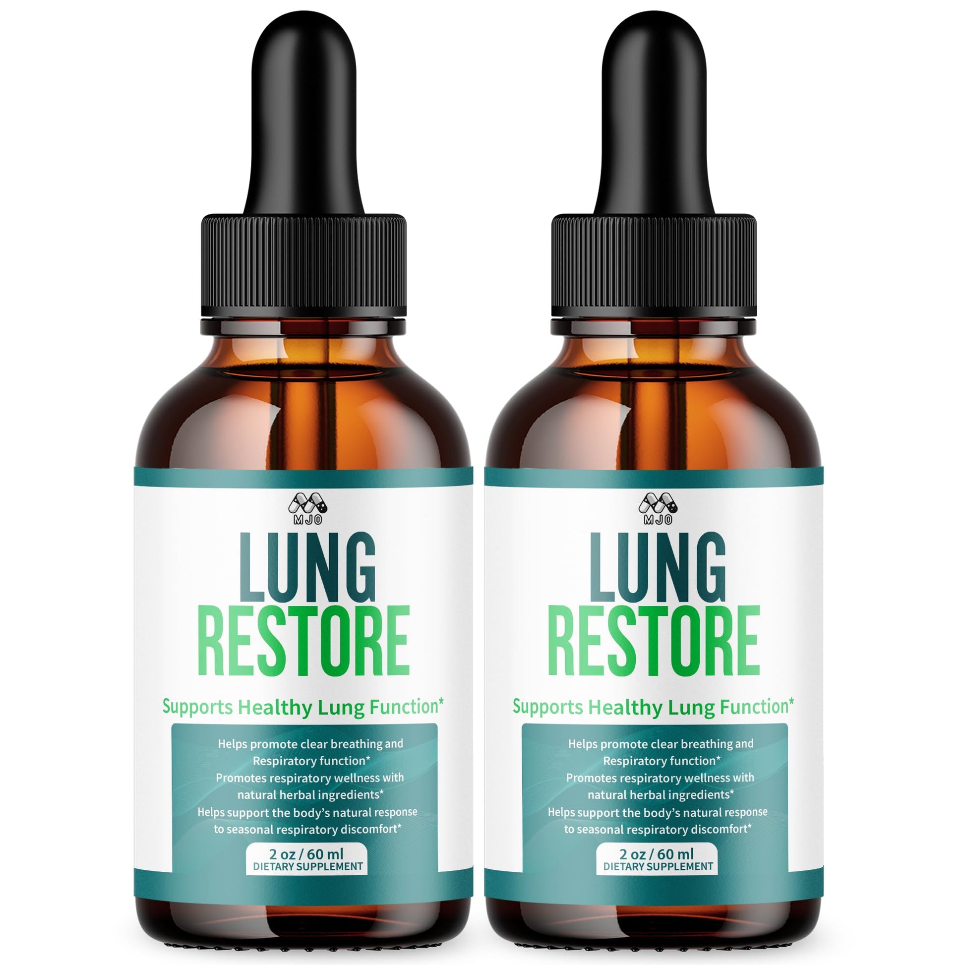 (2 Pack) Lung Restore Drops, Official LungRestore Liquid Supplement Drops with All Natural Ingredients, Lung Restore Advanced Lungs Wellness Support with Premium Vitamins for Women & Men (60 Servings) MJO buy supplements canada