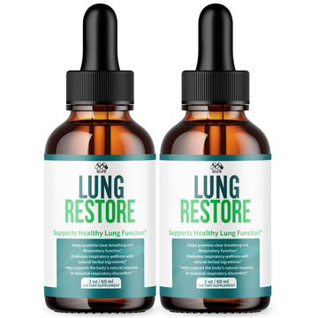 (2 Pack) Lung Restore Drops, Official LungRestore Liquid Supplement Drops with All Natural Ingredients, Lung Restore Advanced Lungs Wellness Support with Premium Vitamins for Women & Men (60 Servings) MJO buy supplements canada