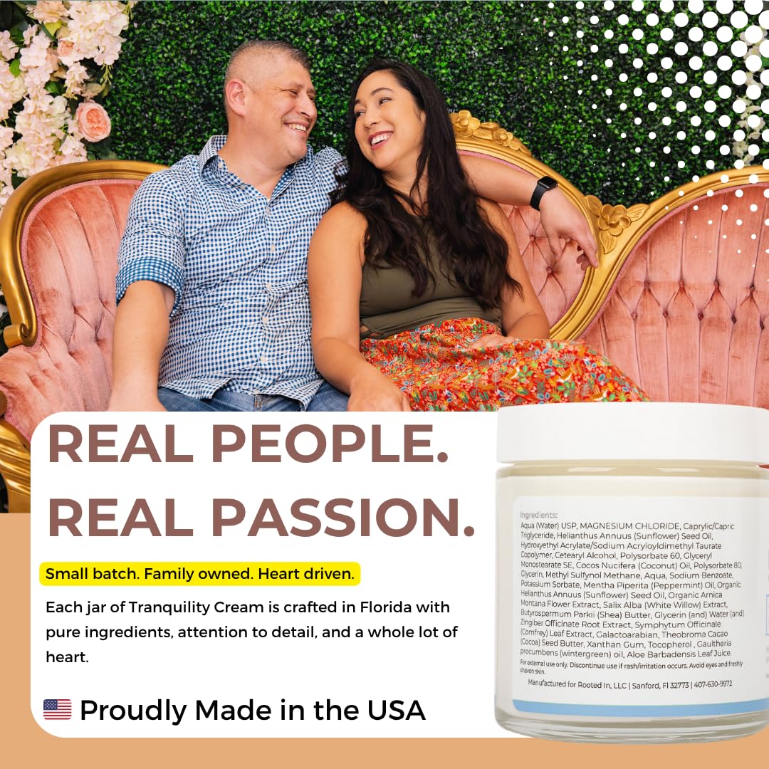 Rooted In Relief Magnesium Cream – 500mg Magnesium Chloride per Teaspoon – Enriched with Arnica, Comfrey & Botanical Blend – Targeted Muscle Support & Topical Relaxation – 4 oz Glass Jar Rooted In buy supplements canada