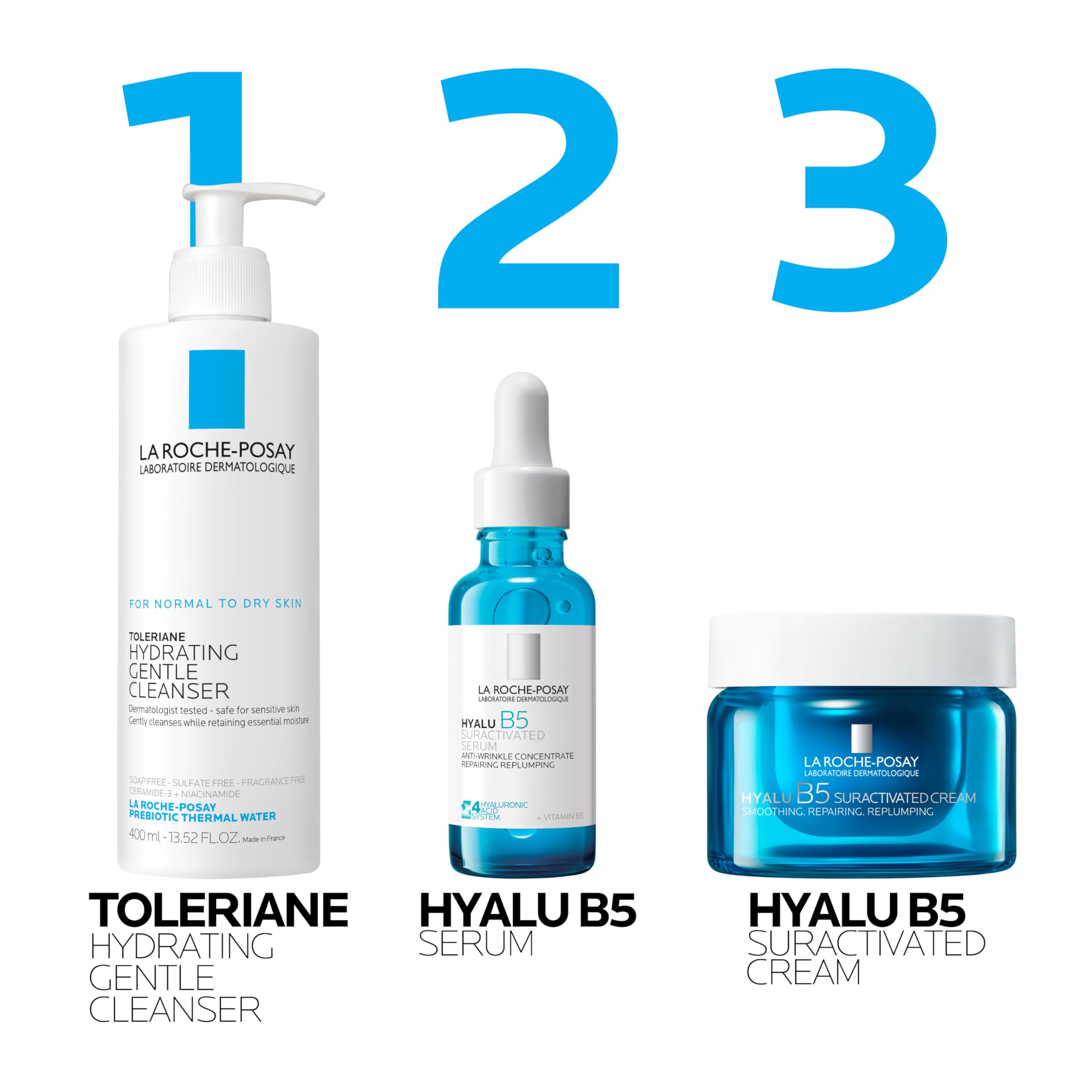 La Roche-Posay Hyalu B5 Suractivated Hyaluronic Acid Serum for Face, Vitamin B5 + Hyaluronic Acid + Glycerin