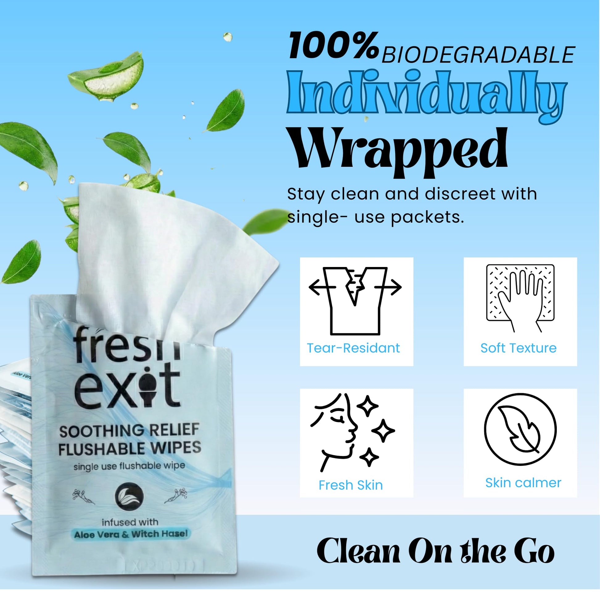 FreshExit Flushable Hemorrhoid Wipes – 36 Count – Individually Wrapped with Witch Hazel & Aloe Vera, Large Discreet Travel Wipes for Adults, Soothing & Gentle on Skin FreshExit buy supplements canada
