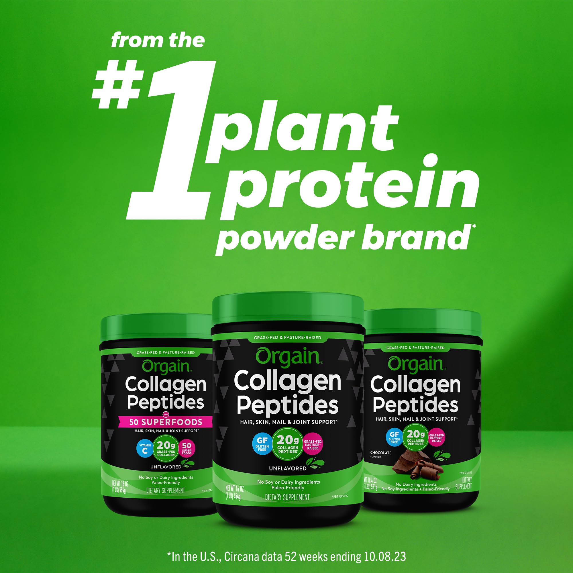 Orgain Hydrolyzed Collagen Peptides Powder, 20g Grass Fed Collagen - Hair, Skin, Nail Orgain buy supplements canada