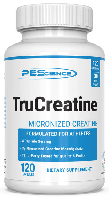 PEScience TruCreatine Creatine Pills, Easy-to-Take Creapure Creatine Capsules, Monohydrate, for Men & Women, Supports Muscle Growth, Strength & Recovery, Cognition, 3g Per Serving, 120 Capsules PEScience buy supplements canada