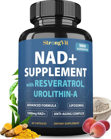 1000mg NAD Supplement with Resveratrol - Advanced Liposomal NAD+ Supplements for Men and Women - Anti-Aging Cell Regenerator - 60 NAD Plus Capsules for Energy & Cellular Health StrongVit buy supplements canada
