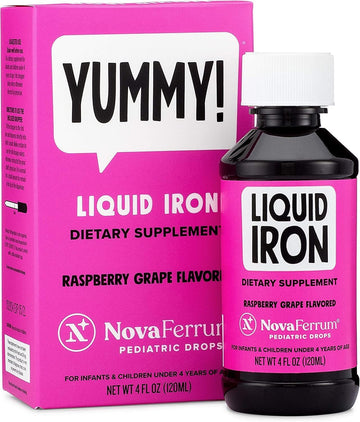 NovaFerrum Yummy | Pediatric Drops Liquid Iron Supplement for Infants and Toddlers | Liquid Iron for Kids | 15mg of Iron Per 1mL Dose | Ages 4 & Under NovaFerrum buy supplements canada