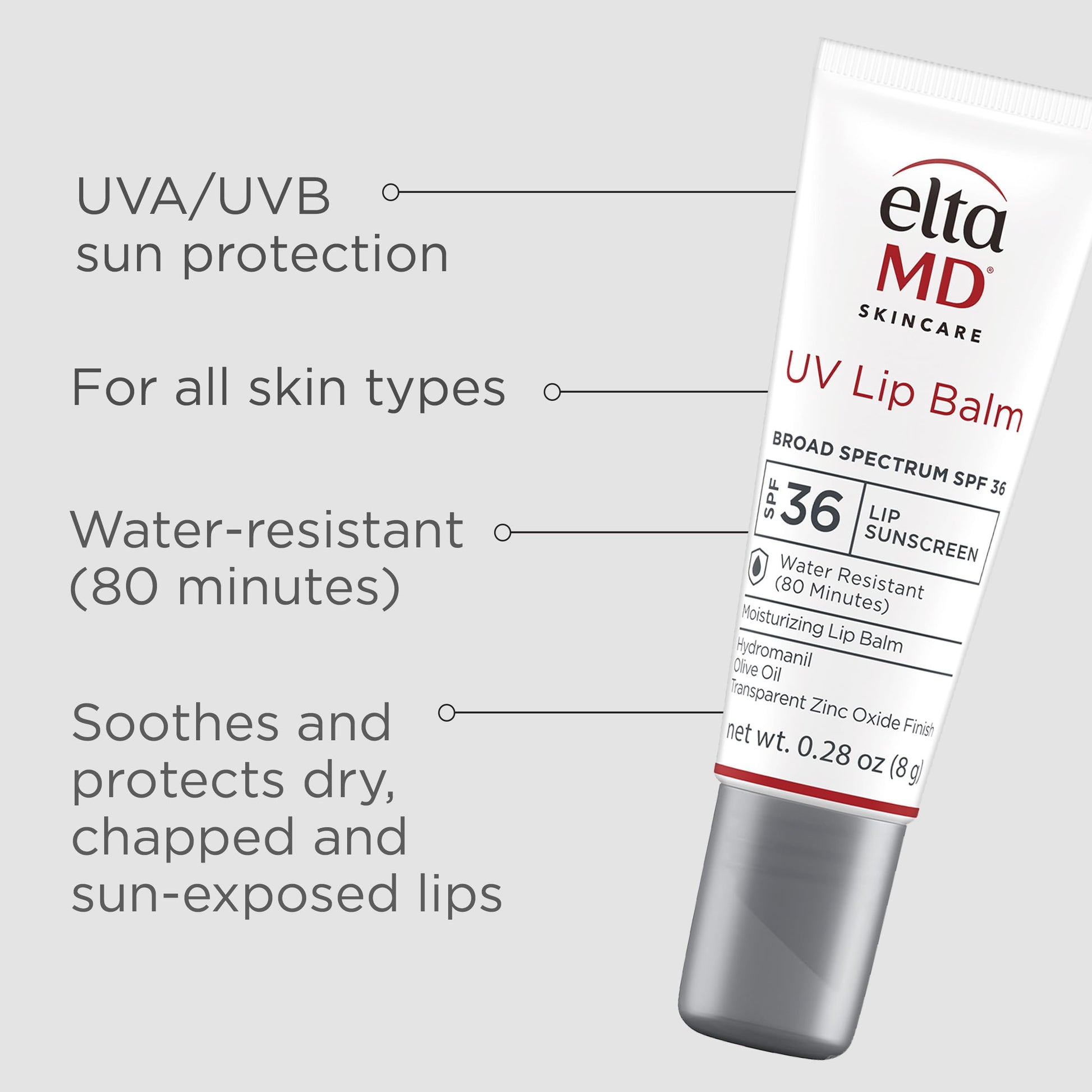EltaMD UV Lip Balm SPF Sunscreen, Sunscreen Lip Balm with SPF 30+, Protects Dry Cracked Lips, Transparent Zinc Oxide, 0.28 Tube EltaMD buy supplements canada