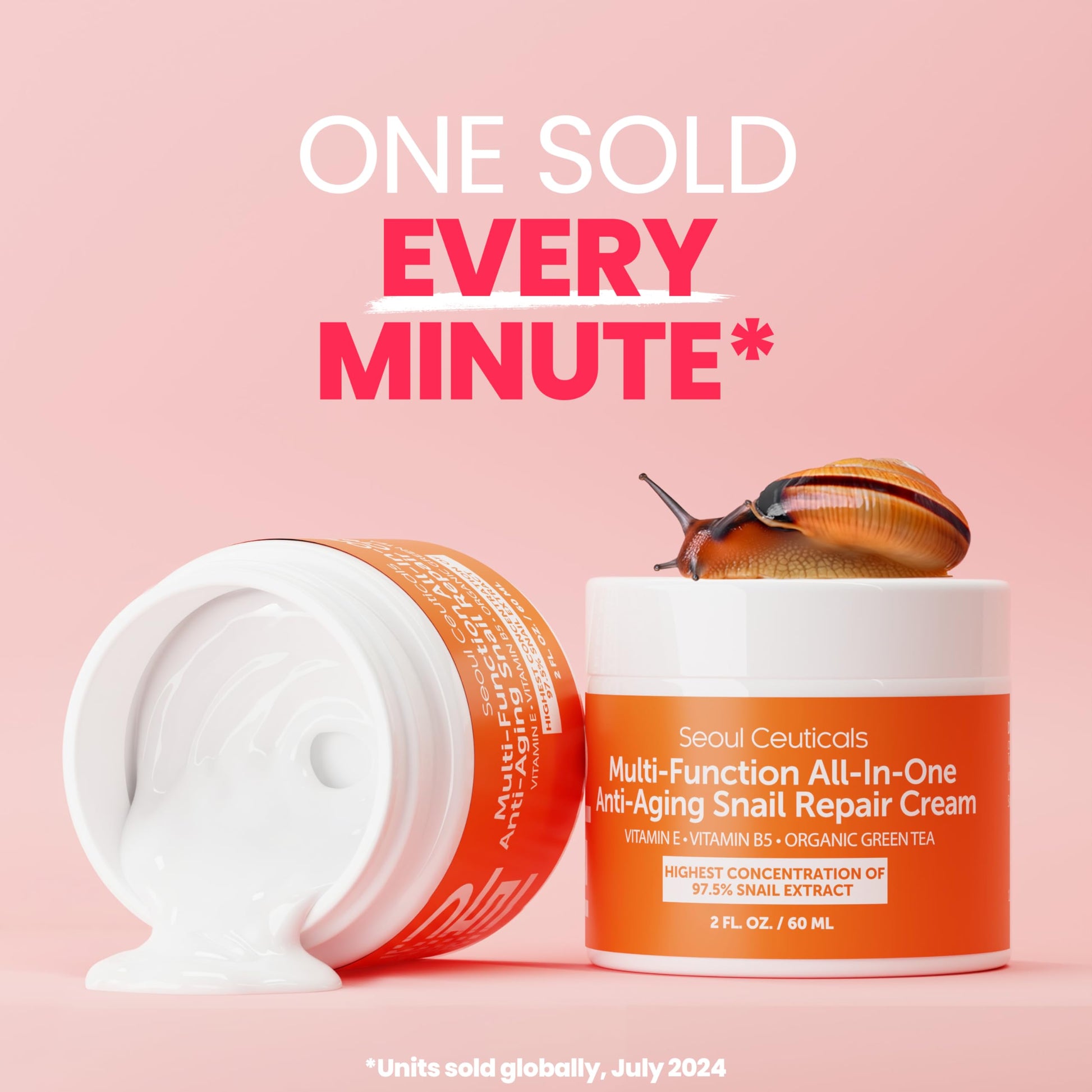 SeoulCeuticals Snail Mucin Moisturizer 97.5% - Korean Skin Care Snail Repair Cream - Day & Night Anti Aging K Beauty Skincare Cruelty Free 2oz SeoulCeuticals buy supplements canada