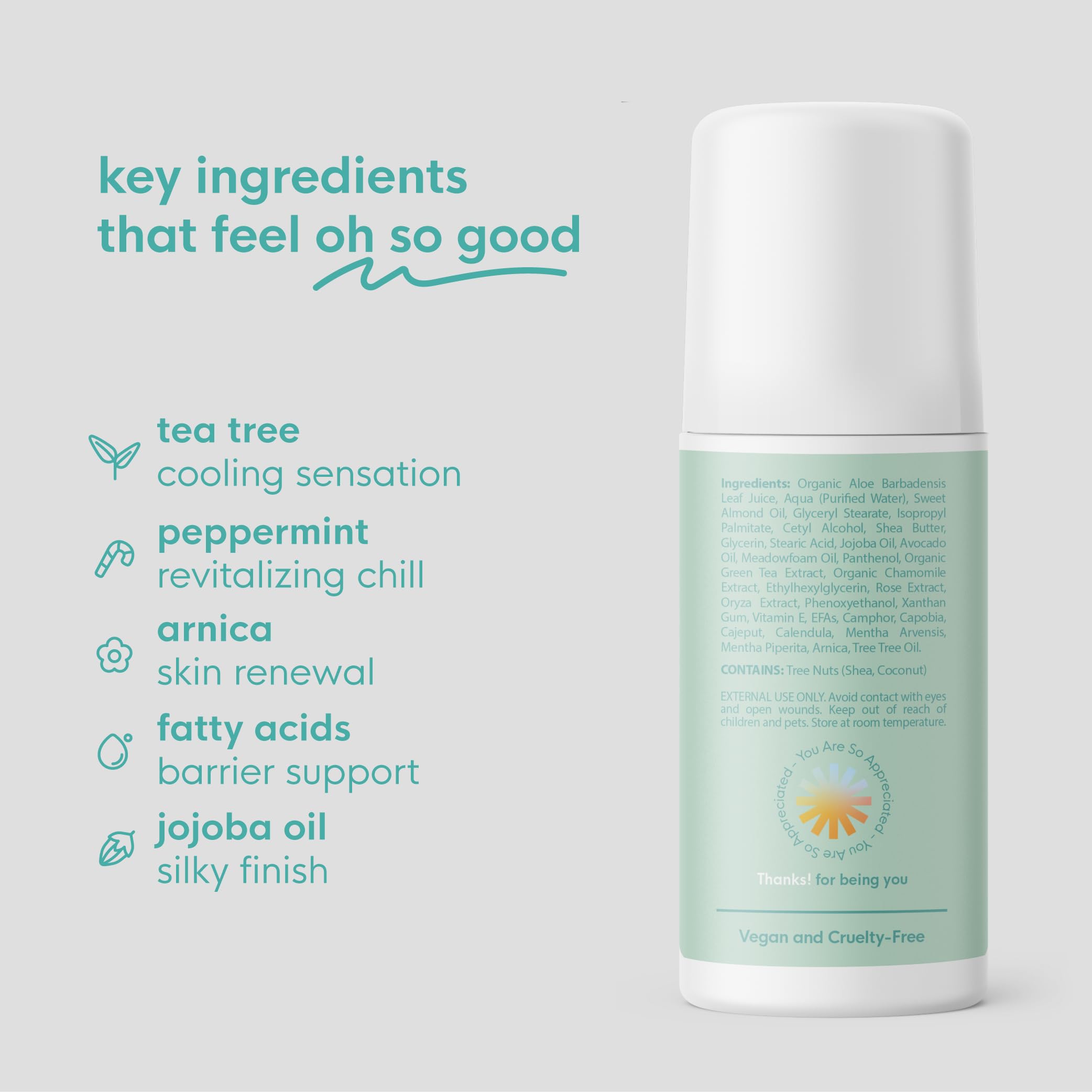 Thanks! Naturals Muscle Freeze Roll On, Tea Tree Tingle, Vegan, Cold Pressed Formula with Shea Butter, Eucalyptus & Peppermint, Use on Neck, Knees & Joints, Post Workout Essential, 3 FL OZ Thanks! Naturals buy supplements canada