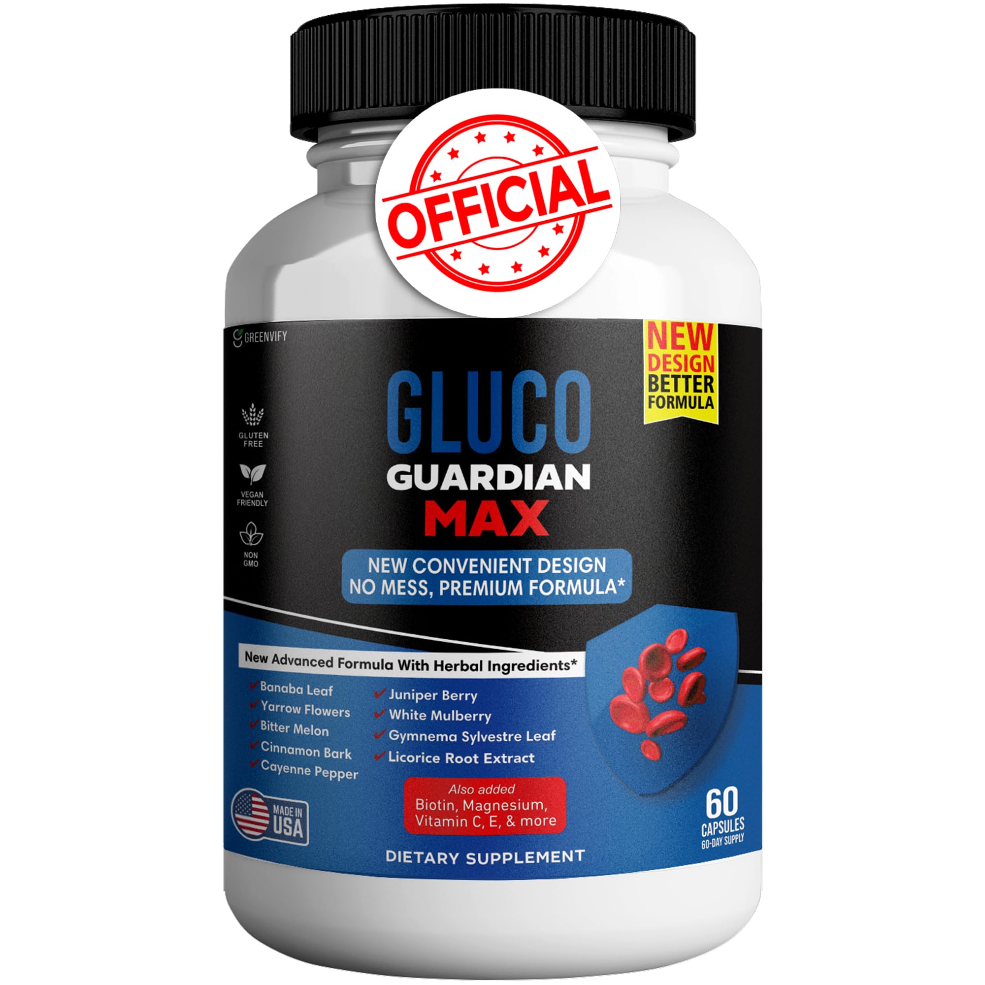 GREENVIFY Gluco Guardian Max Advanced Wellness Support Capsules – Vitamin, Mineral, and Herbal Supplement with Magnesium, Vitamin C, Zinc, and Banaba Leaf – Non-GMO, Gluten-Free – 60 Capsules (1) GREENVIFY buy supplements canada
