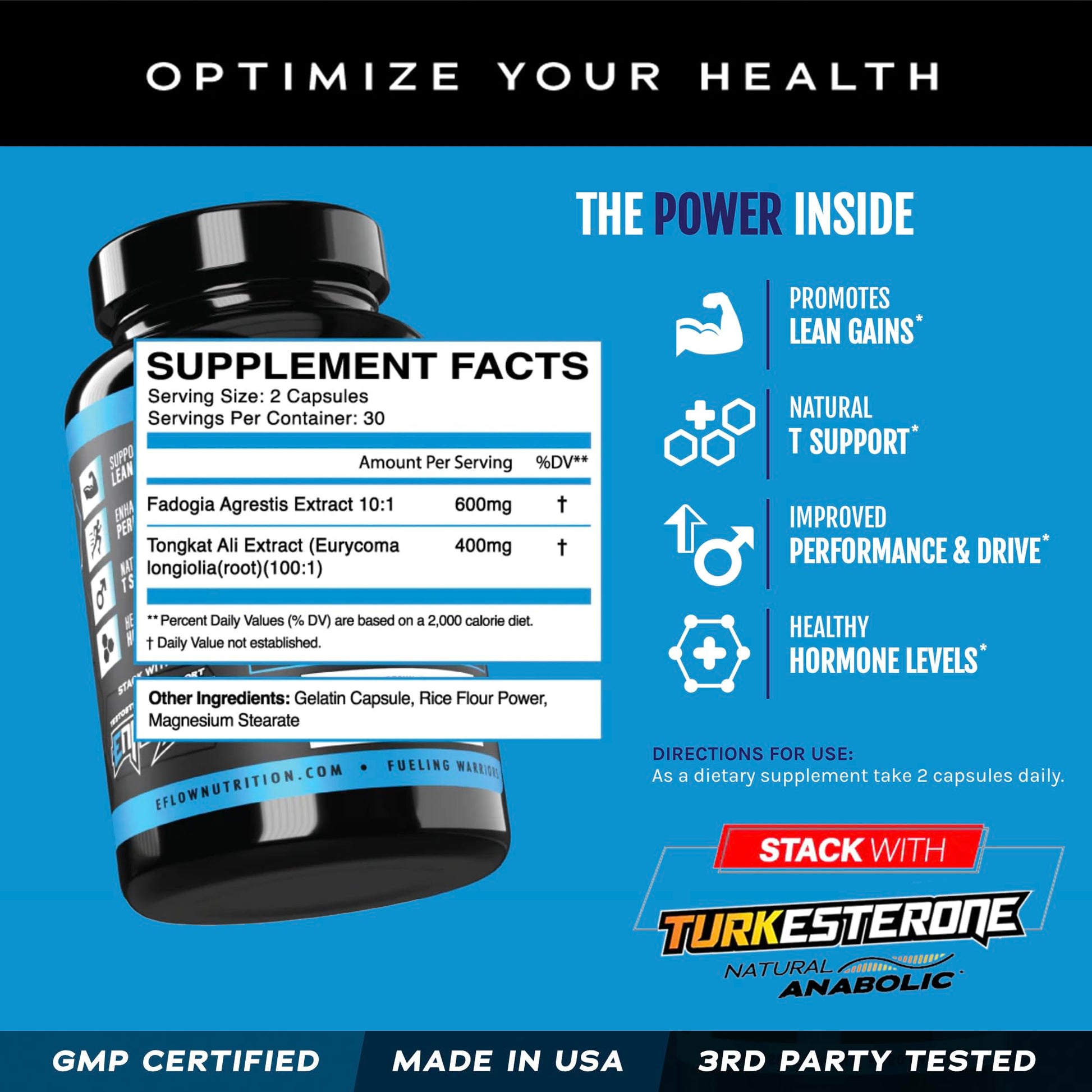 eFlow Nutrition Fadogia Agrestic + Tongkat Ali - [2-in-1] Natural Performance Supplement eFlow Nutrition buy supplements canada