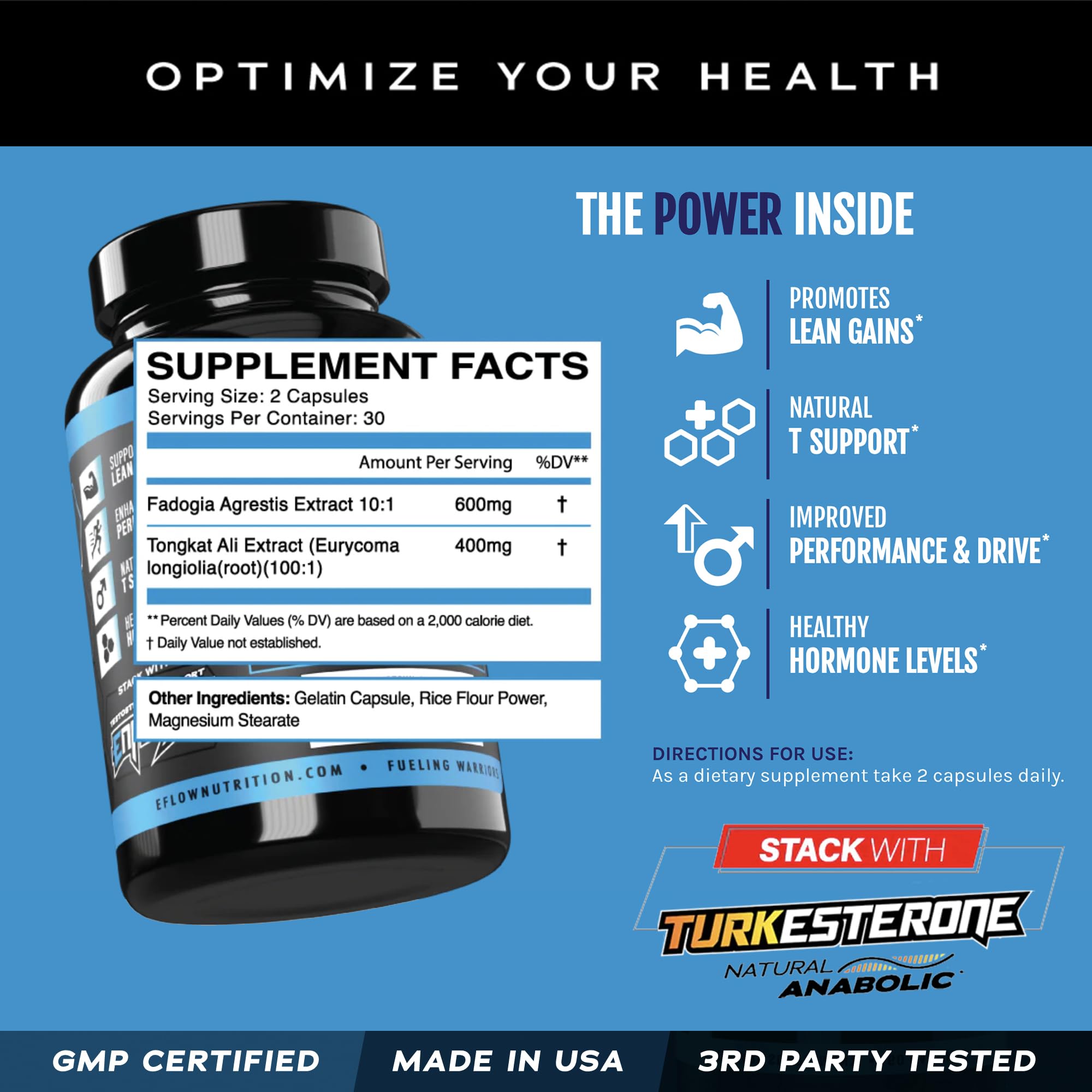 eFlow Nutrition Fadogia Agrestic + Tongkat Ali - [2-in-1] Natural Performance Supplement eFlow Nutrition buy supplements canada