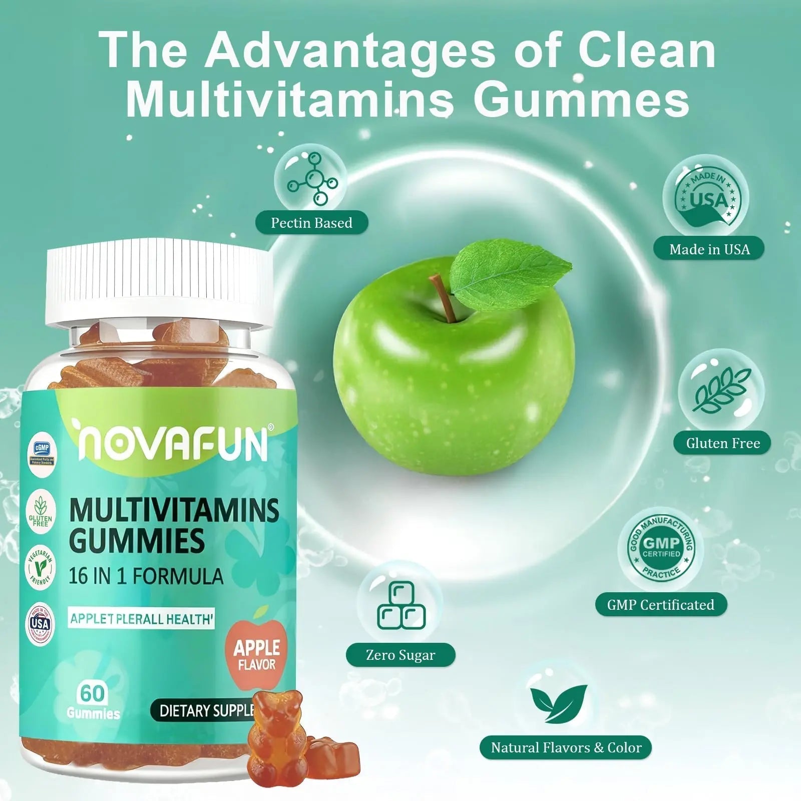 Novafun Multivitamin Gummies,16-in-1 Multi Vitamin Supplements for Women, Men & Kids, Essential Vitamins & Minerals Novafun buy supplements canada