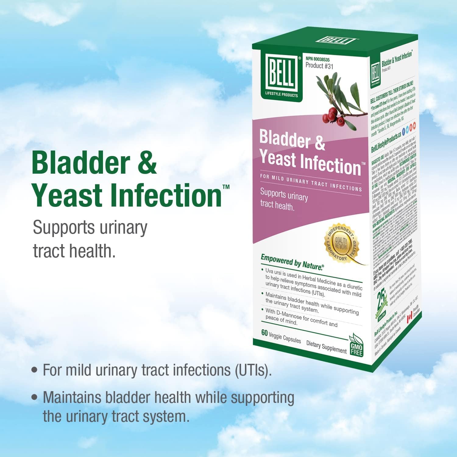 Bell Lifestyle Products Bladder Health and Yeast Balance - 60 Capsules Bell buy supplements canada