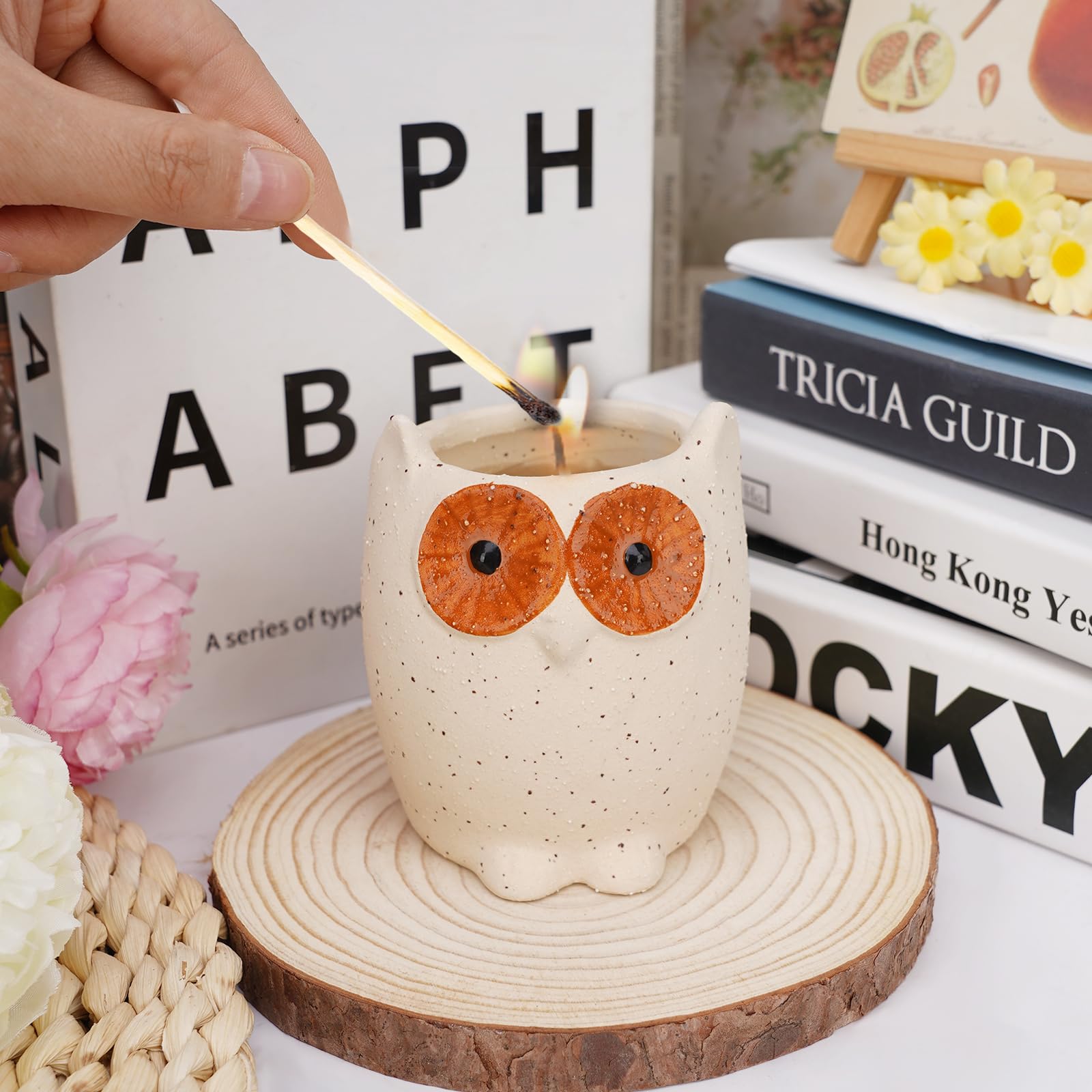 ETAKISH Lavender Scented Candle Gifts for Women, Cute Owl Highly Scented Aromatherapy Candle ETAKISH buy supplements canada