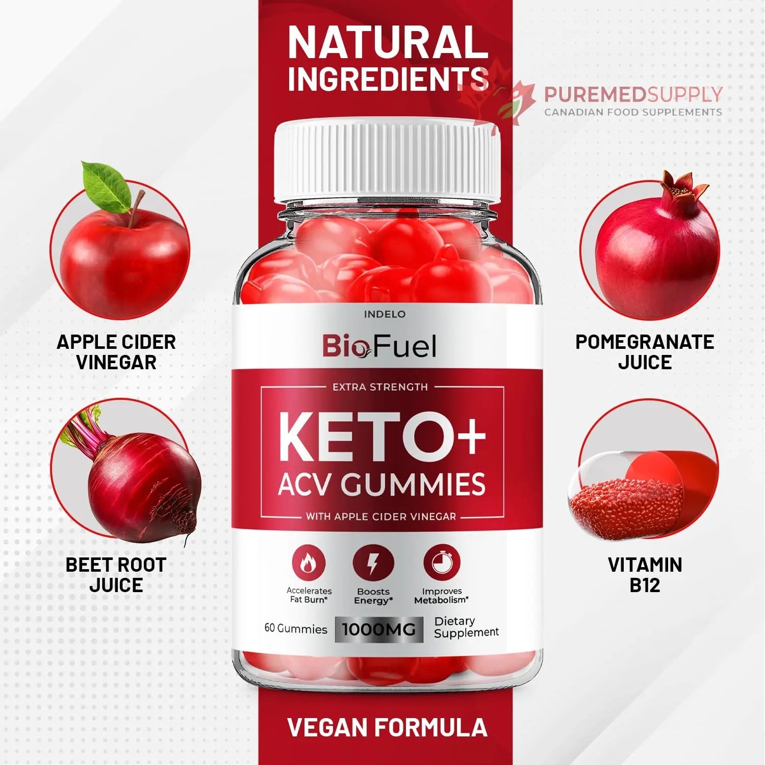 (3 Pack) Bio Fuel Keto ACV Gummies - Advanced Formula BioFuel Keto Plus ACV Gummies Apple Cider Vinegar Bio Fuel ACV, Weight Management Gummies Dietary Supplement Reviews Men Women (180 Gummies) Indelo buy supplements canada