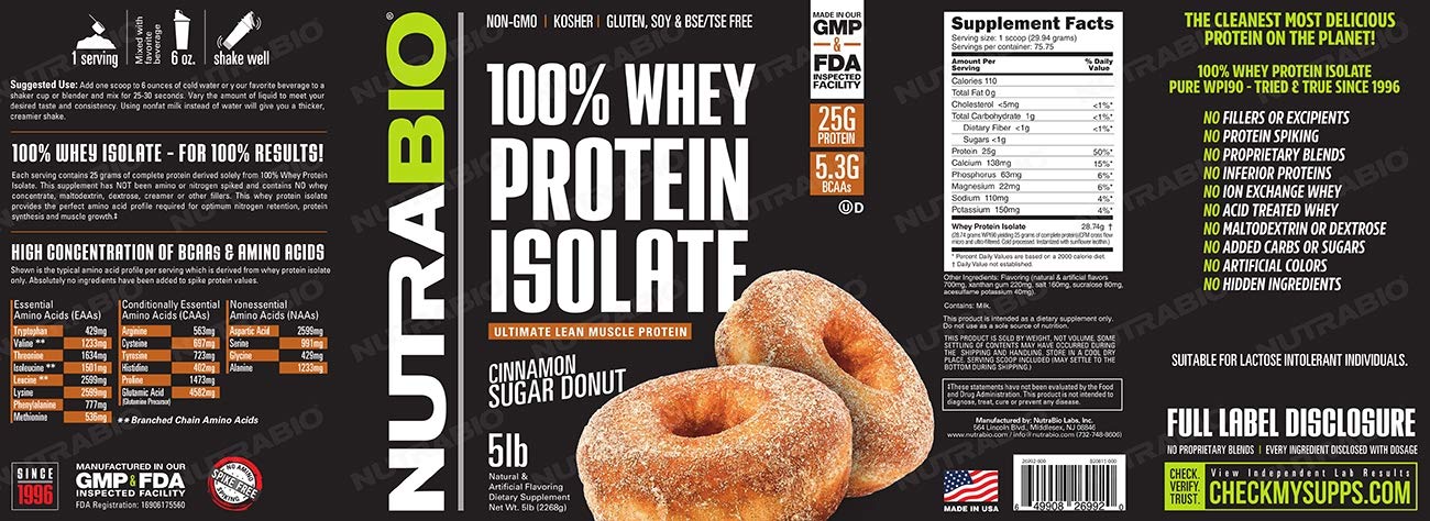 NutraBio Whey Protein Isolate Supplement – 25g of Protein Per Scoop with Complete NutraBio buy supplements canada