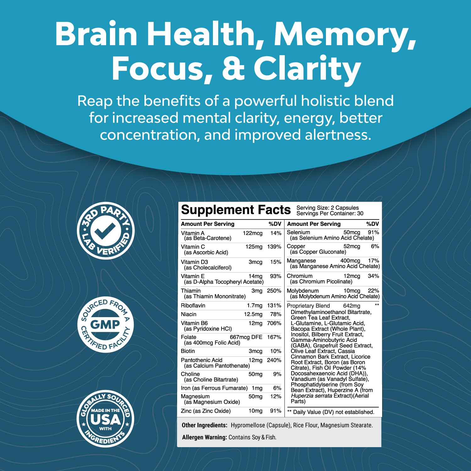 Nootropics Brain Support Supplement - Mental Focus Nootropic Memory Supplement Huntington Labs buy supplements canada