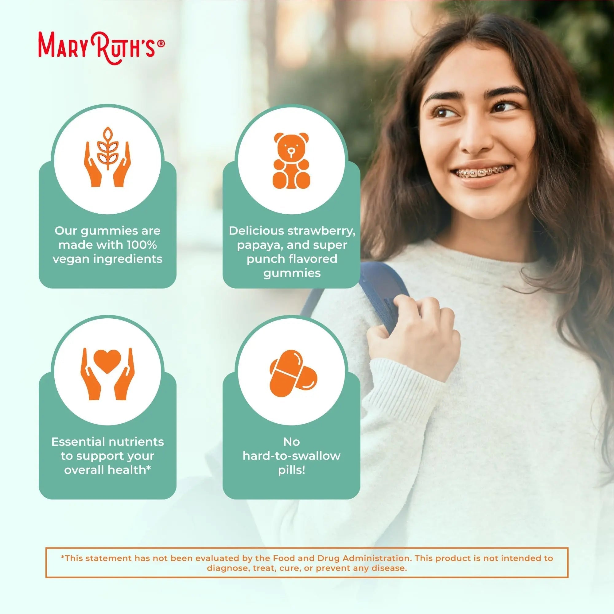 MaryRuth Organics Multivitamin for Teens | Teen Multivitamin Multimineral Gummies with Vitamin B, C, D and E, Biotin, Zinc MaryRuth Organics buy supplements canada