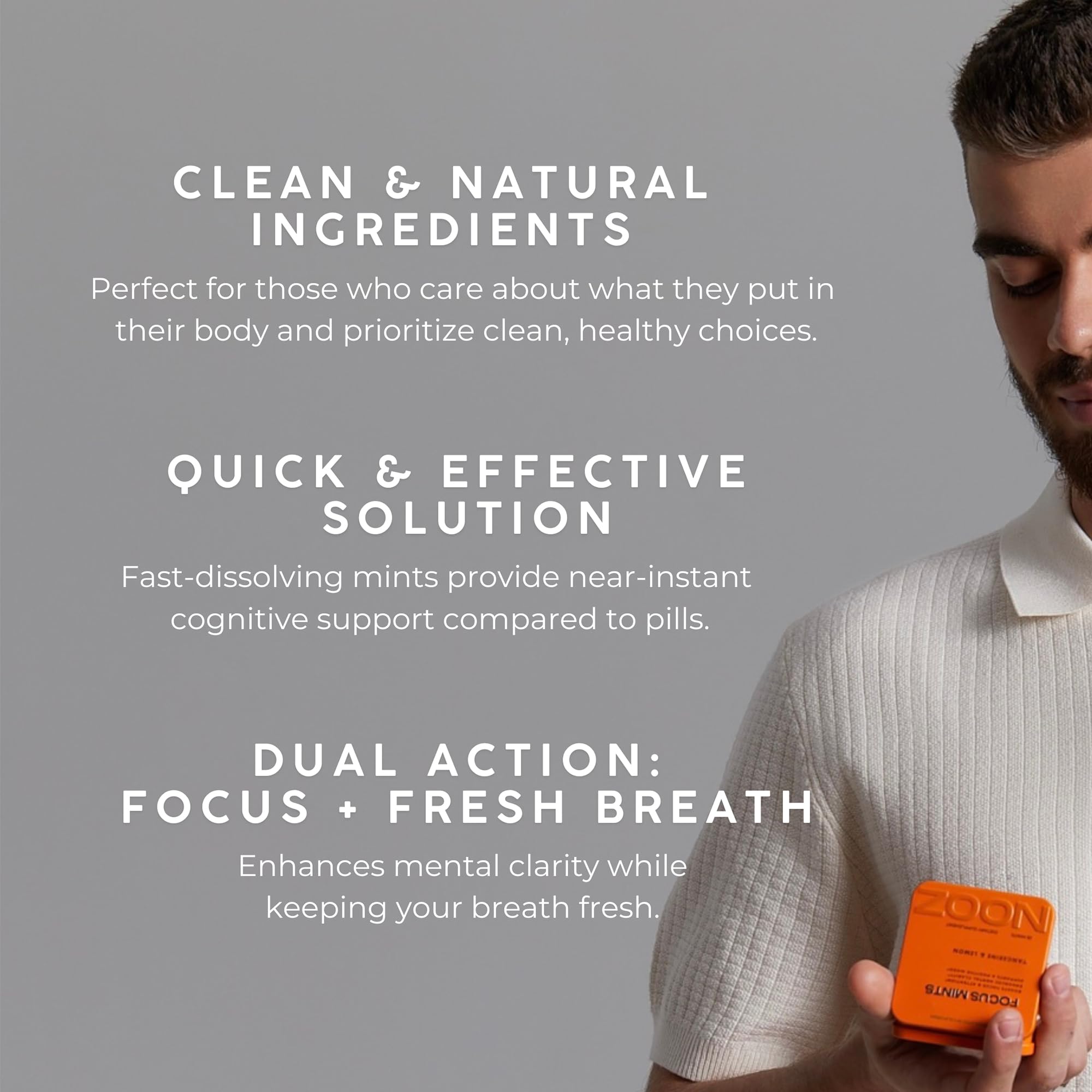 NOOZ Focus Mints Refill Bag - Caffeine-Free Brain Booster for Mental Clarity-Tangerine & Lemon Flavor | Sugar-Free, Travel-Friendly Supplement with Vitamin C, B6, B12 - Non-GMO, Clean Label, 150 Mints NOOZ buy supplements canada