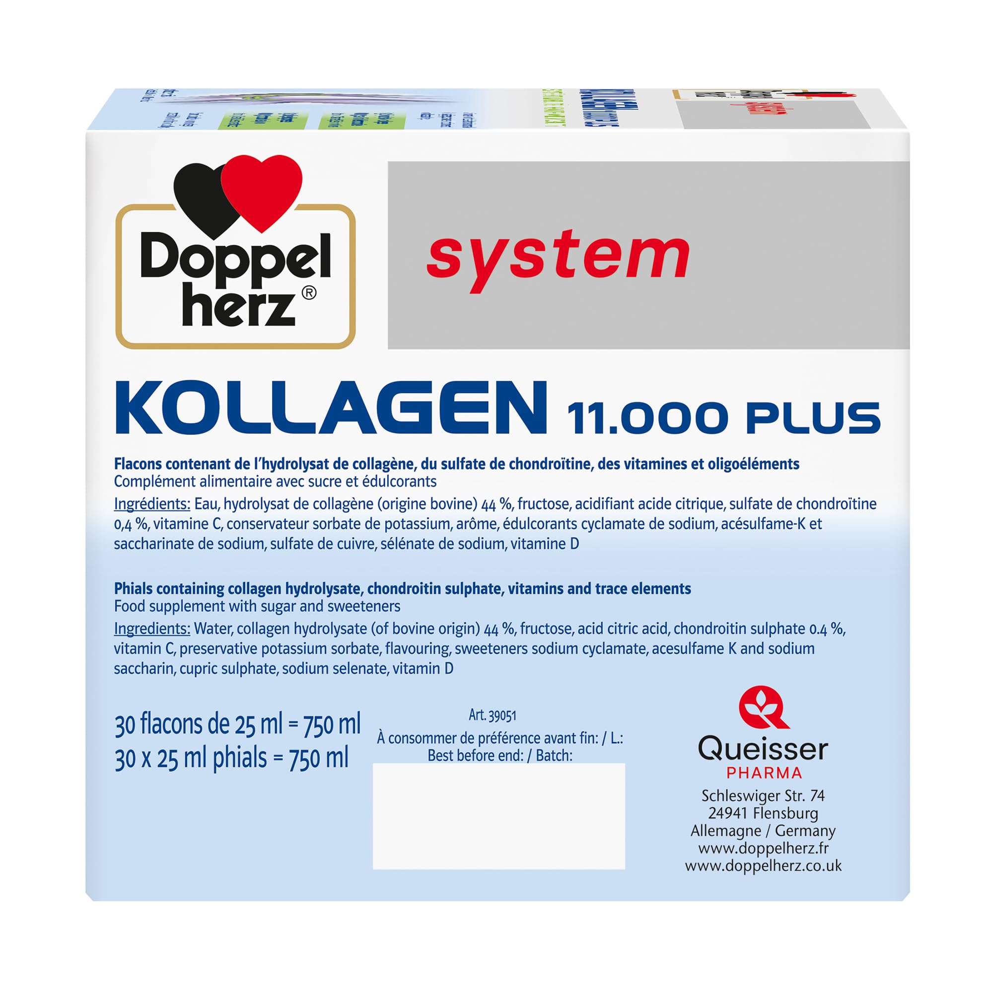 Doppelherz - Kollagen 11000 Plus - Collagen hydrolysate, chondroitin Sulphate, Vitamins C and D and Trace Elements Doppelherz buy supplements canada
