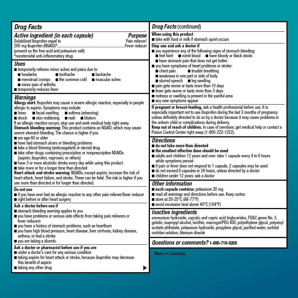 Basic Care Ibuprofen Liquid Gels, 160 Count Amazon Basic Care buy supplements canada