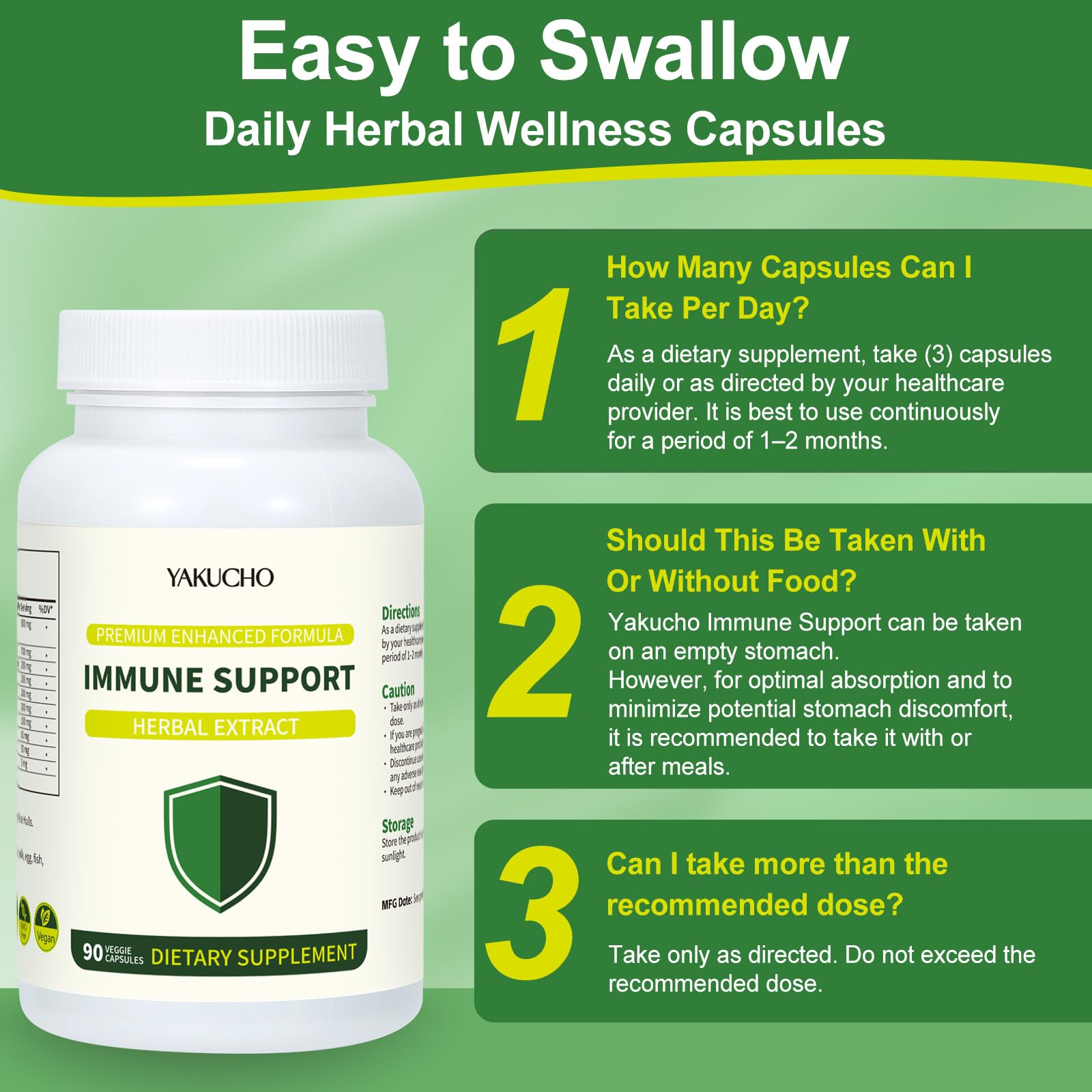 Herbal Immune Support Supplement, Vegan Capsules with Japanese Knotweed, Cat’s Claw, Skullcap & Sanguinolenta, Supports Immune Health & Overall Wellness, Gluten-Free Yakucho buy supplements canada