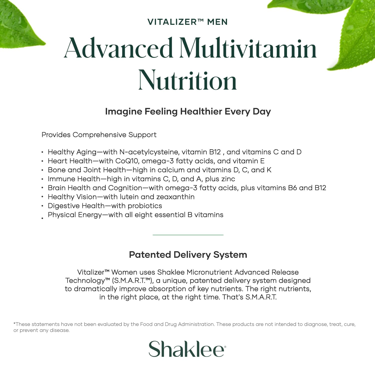 Shaklee - Vitalizer™ Men - Advanced Nutrition Vita-Strips® with Vitamins, Minerals, Omega-3s, Probiotics & More for Heart, Joint, Immune, Bone, Digestive Health & Physical Energy - 30 Vita-Strips® Shaklee buy supplements canada