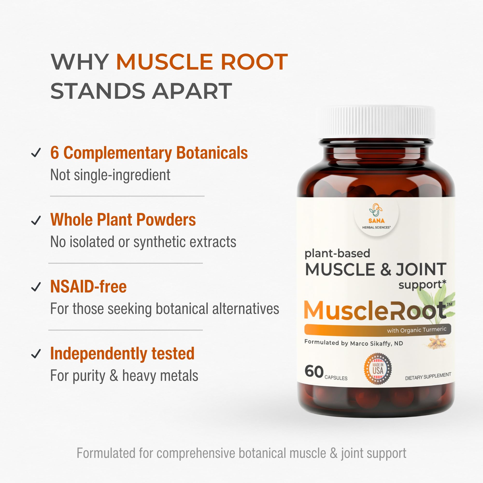 Muscle & Joint Support Supplement – Botanical Formula for Healthy Inflammatory Response | 6 Research-Backed Botanicals | Organic Turmeric | 60 Capsules | Sana Herbal Sana Herbal Sciences buy supplements canada