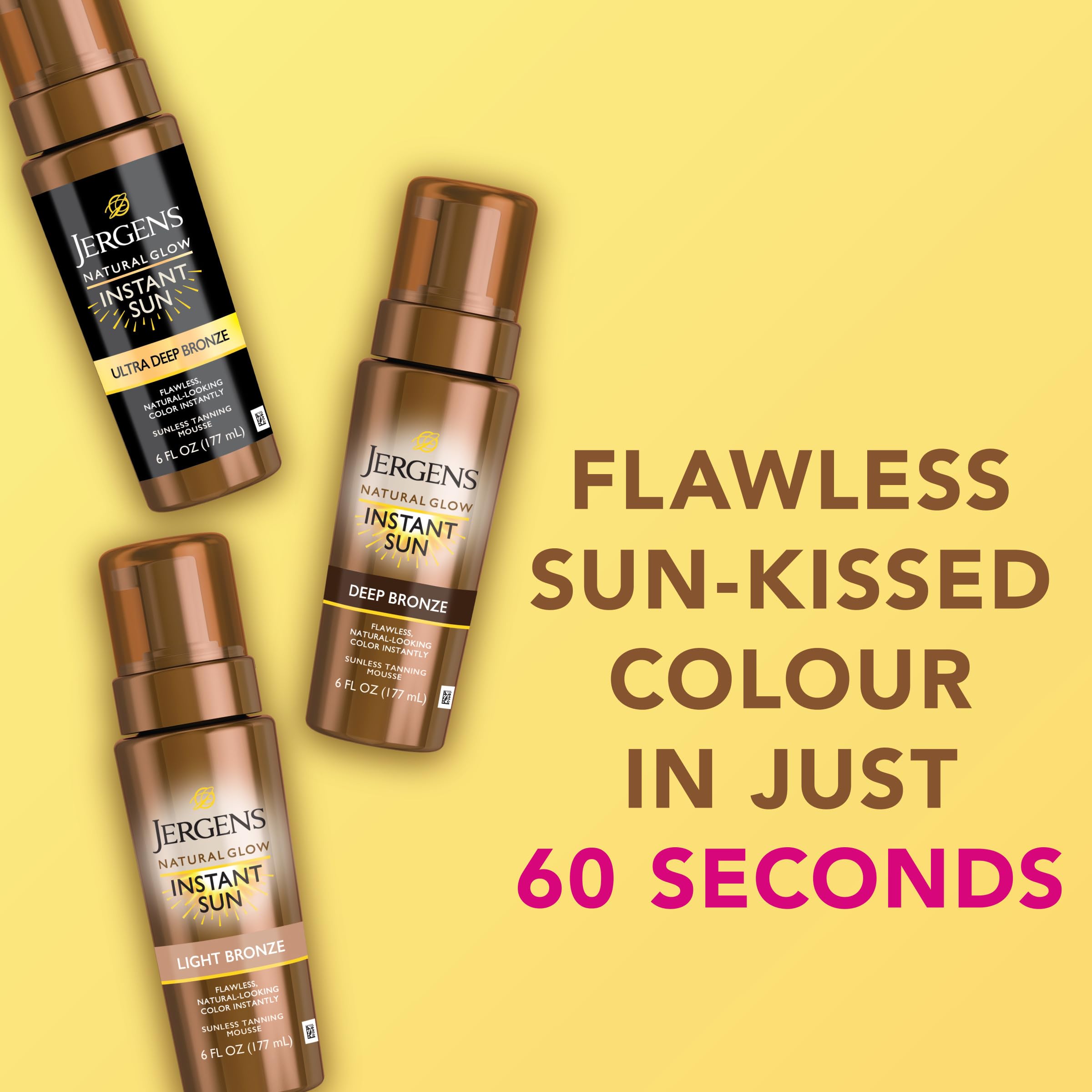 Jergens Natural Glow Instant Sun Body Mousse, Self Tanner for Light Bronze Tan, Sunless Tanning Body Bronzer Jergens buy supplements canada