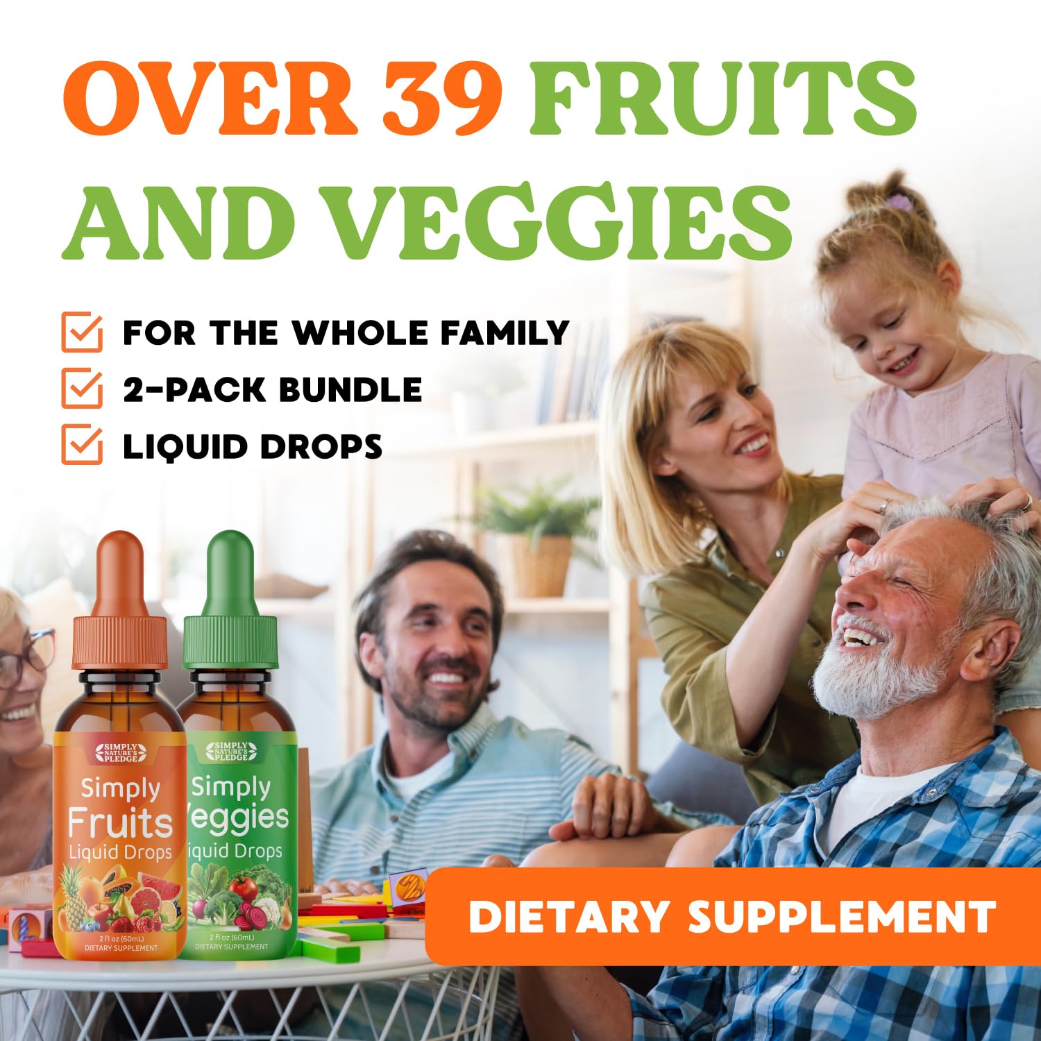 Simply Nature's Pledge - Fruit and Vegetable Supplements - Liquid Drops - Made with Whole Food Superfoods, Packed Vitamins & Minerals - Soy Free - Made in The USA Simply Nature's Pledge buy supplements canada