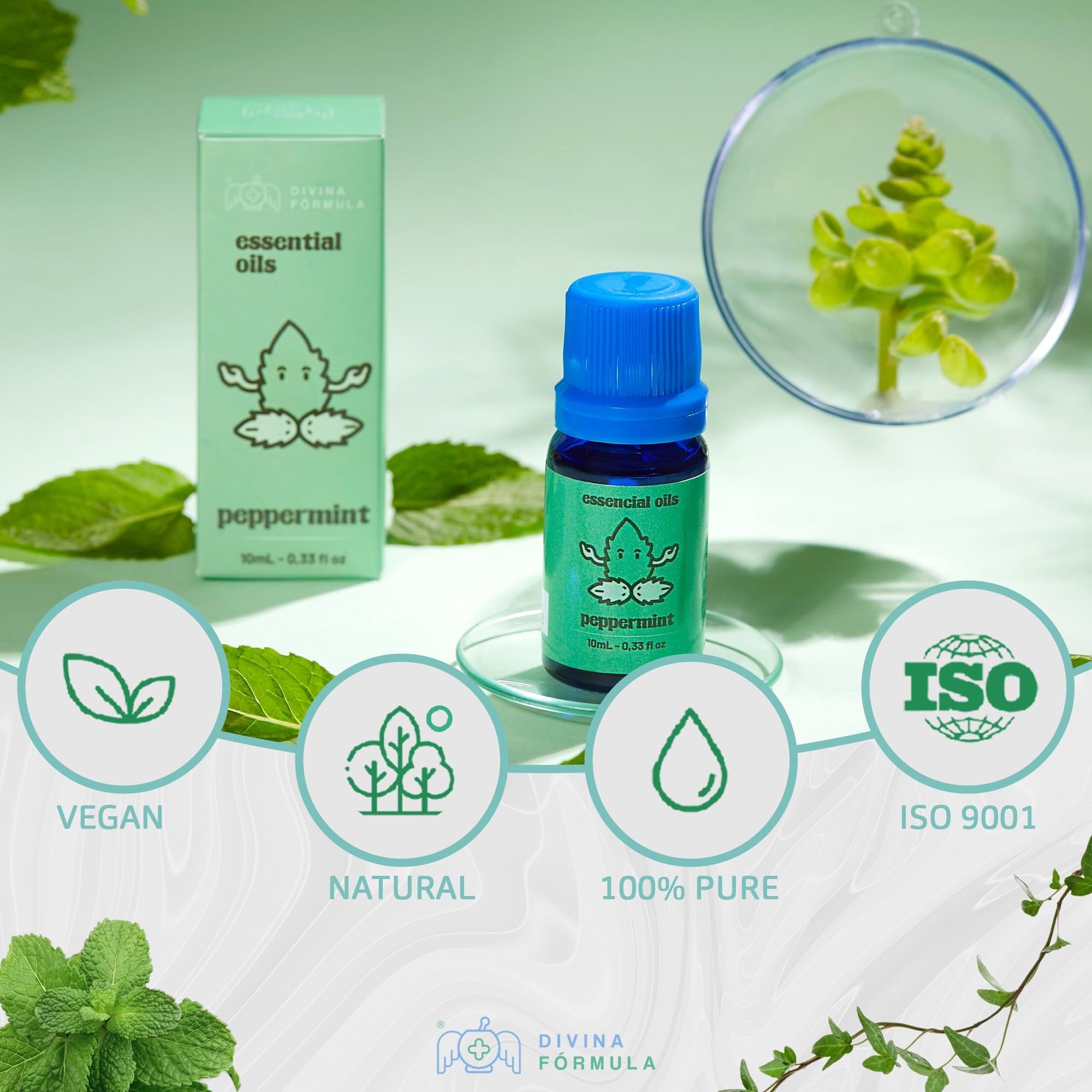 Divina Fórmula - 100% Pure Peppermint Essential Oil - Aromatherapy Oils, Essential Oils - Oil for Massage Divina FÓrmula buy supplements canada