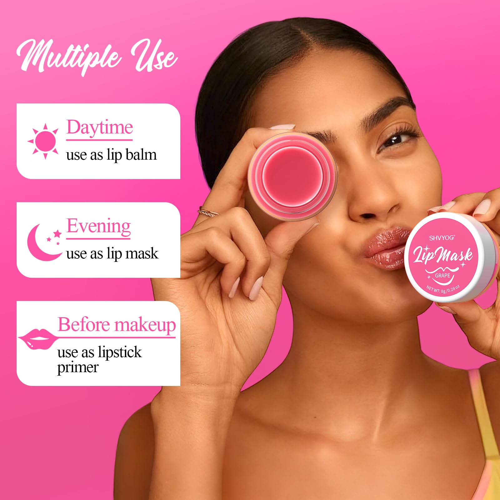 4 Pack Lip Mask Set, Hydrating Lip Mask Overnight - Berry, Grape, Mint, Vanilla Flavors, Lip Sleeping Mask Nourish Lip Balm with Vitamin C & Shea Butter | Dry Lips Care Gift SHVYOG buy supplements canada