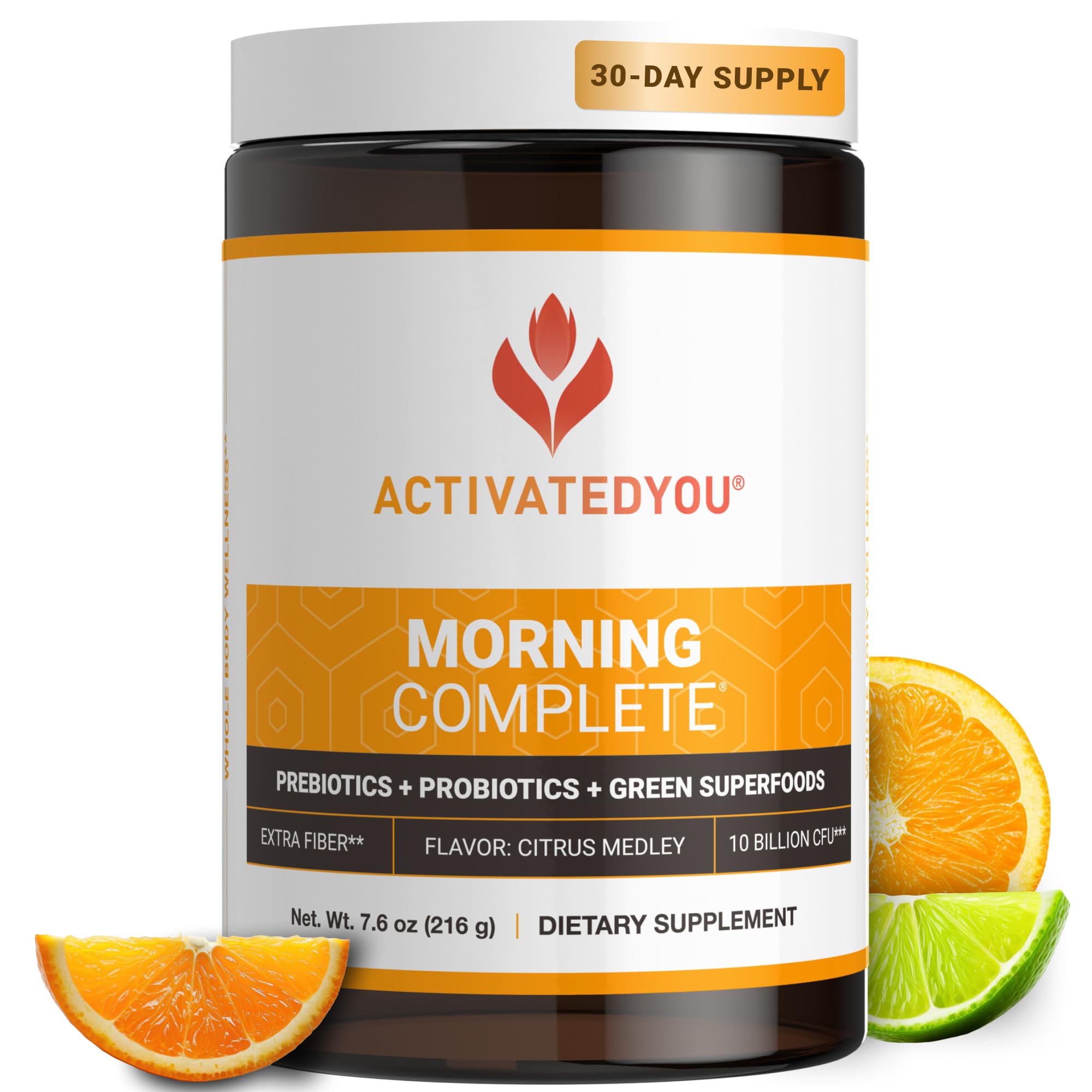 ACTIVATEDYOU Morning Complete Daily Wellness Greens Superfood Drink Mix for Gut Health w/Prebiotics, Probiotics, Antioxidants, Green Superfoods ACTIVATEDYOU buy supplements canada