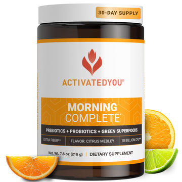 ACTIVATEDYOU Morning Complete Daily Wellness Greens Superfood Drink Mix for Gut Health w/Prebiotics, Probiotics, Antioxidants, Green Superfoods ACTIVATEDYOU buy supplements canada