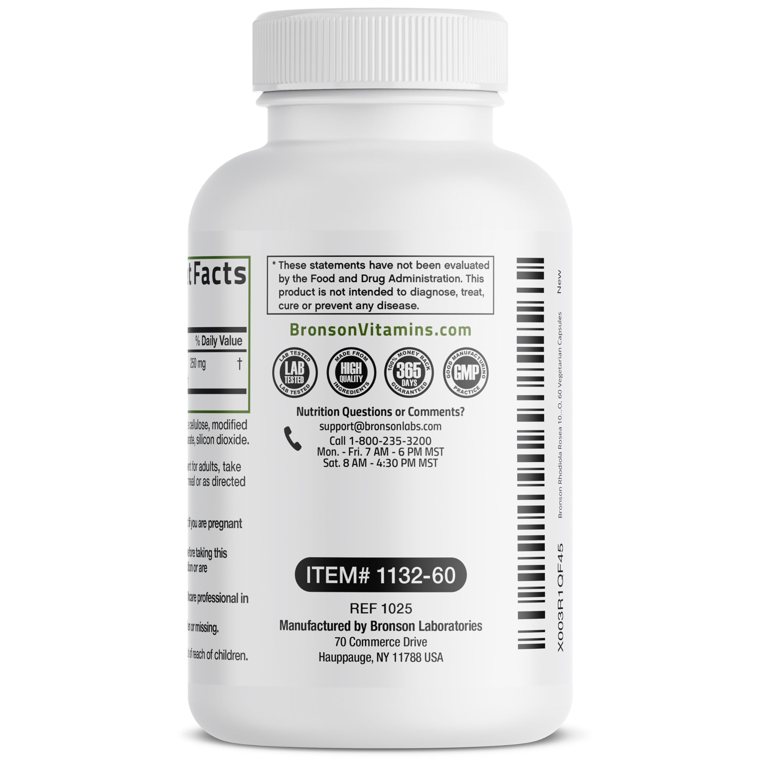 Bronson Rhodiola Rosea Vegetarian Capsules - Adaptogenic Herb - Brain, Stress & Mood Support - Non-GMO, 60 Count Bronson buy supplements canada