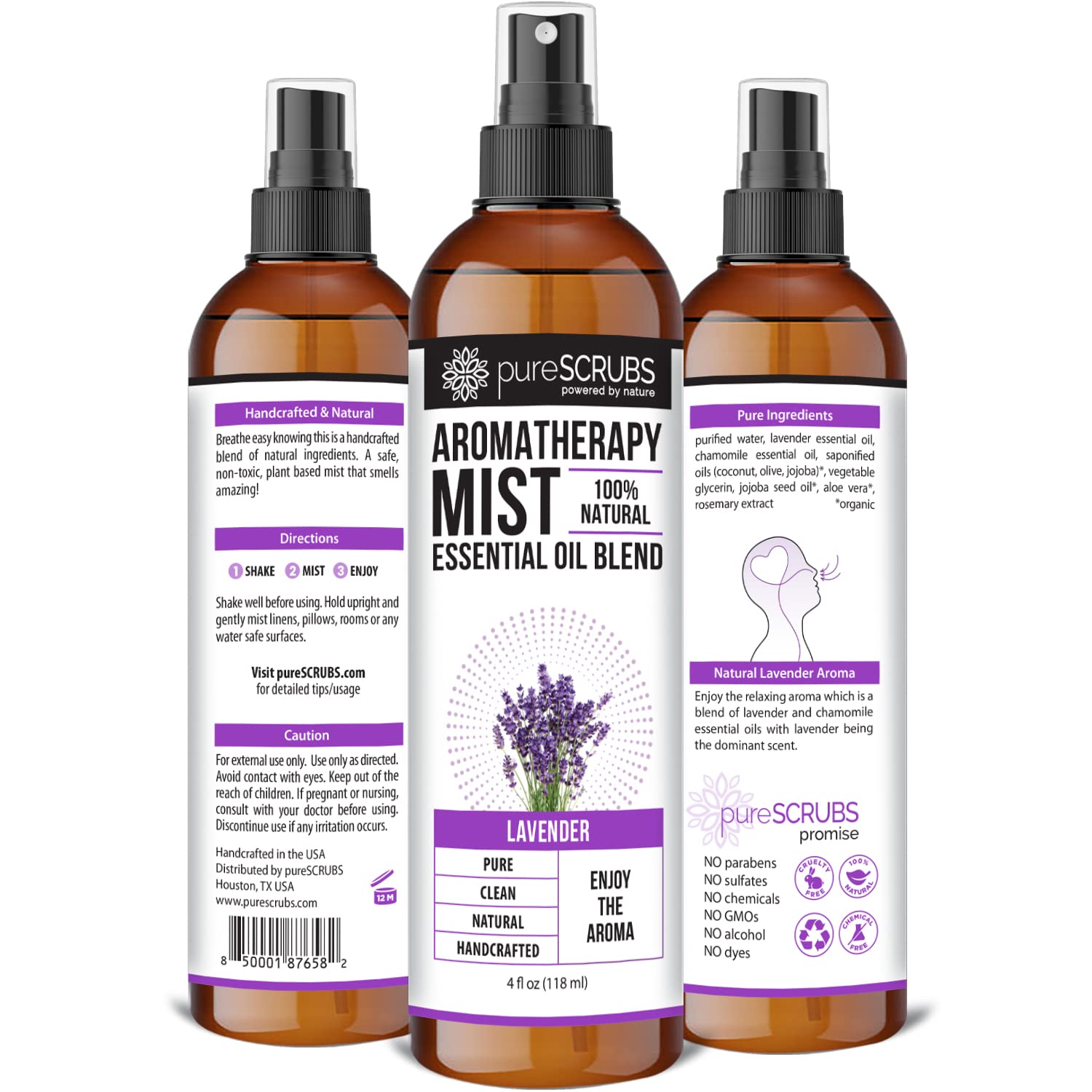 Shake, Mist & Enjoy - pureSCRUBS Premium Lavender Aromatherapy Spray Mist for Room, Body, Linens pureSCRUBS buy supplements canada